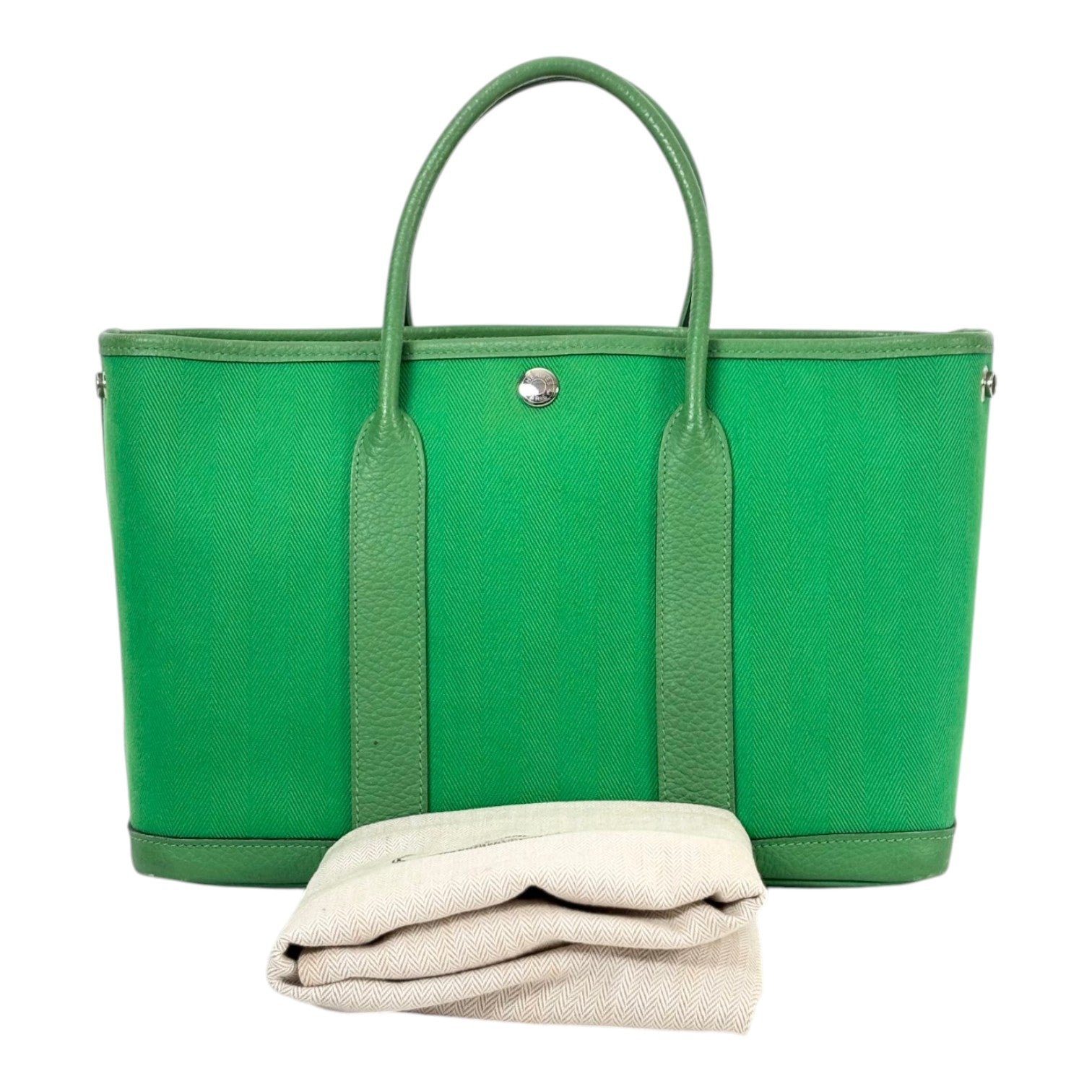 Hermes Green Garden Party 30cm in Canvas/Leather