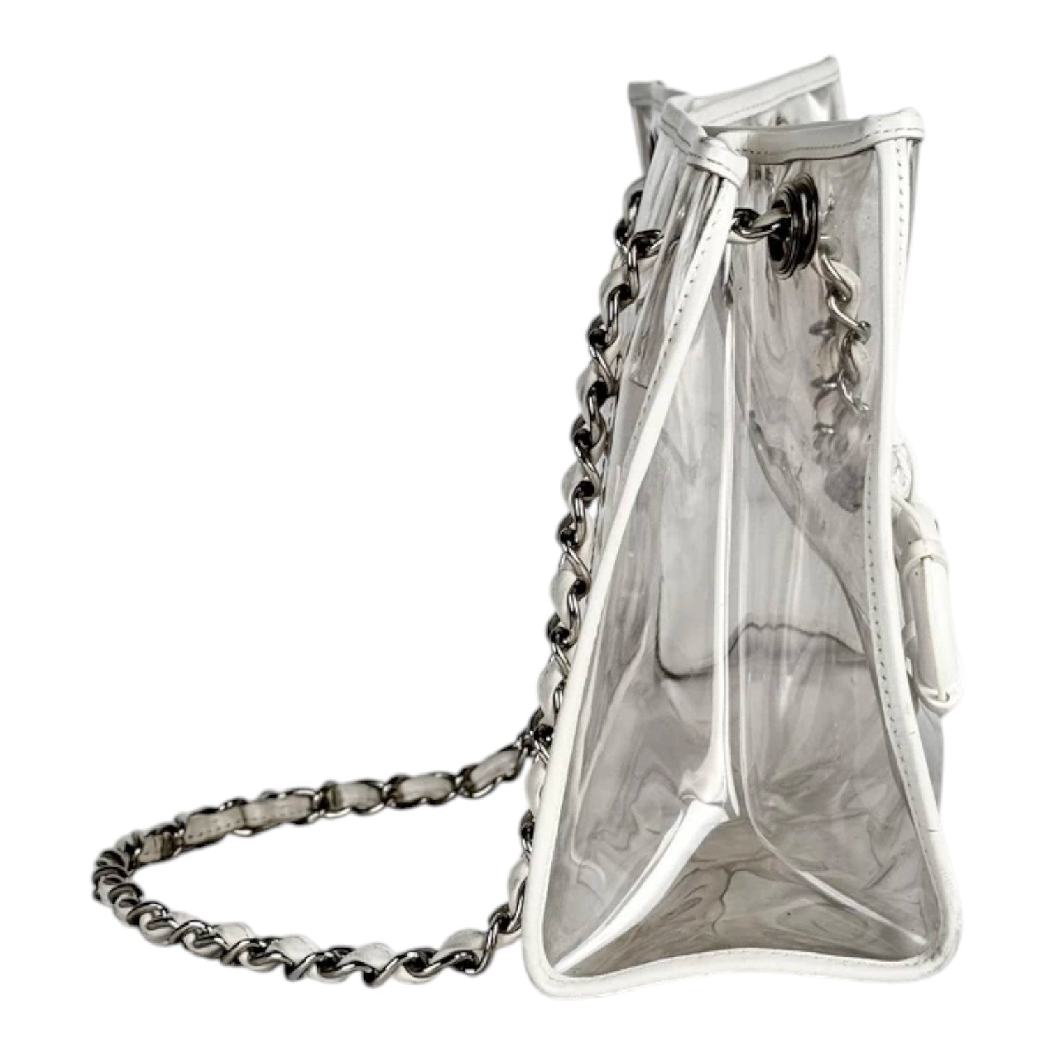 Chanel Transparent Clear PVC Chain Tote Bag with Lifesaver Charm