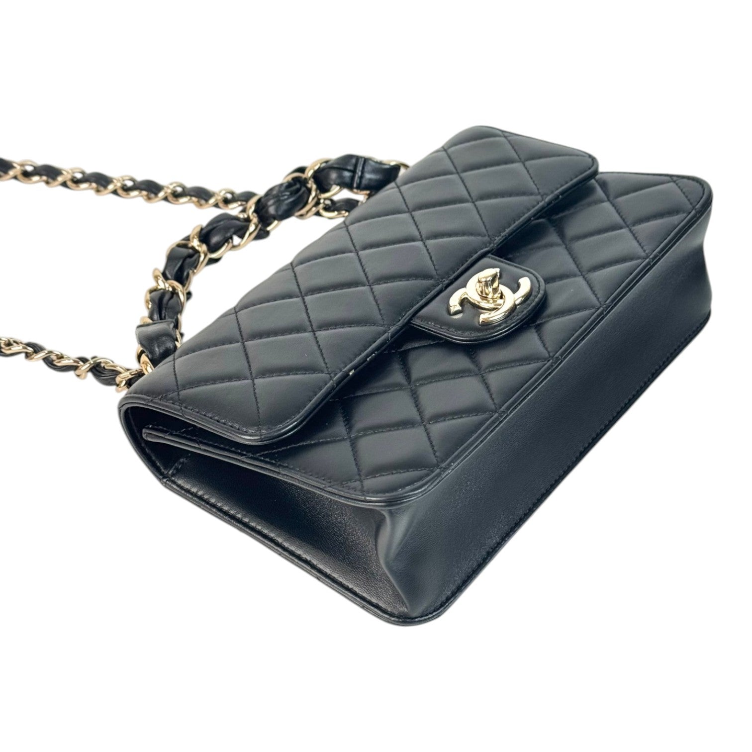Chanel Seasonal Lambskin Flap Bag With Top Handle