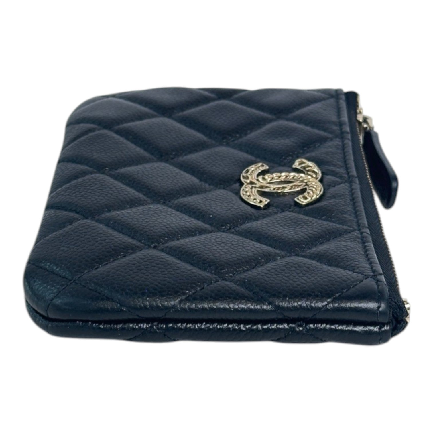 Chanel Black Caviar Zip Coin Wallet