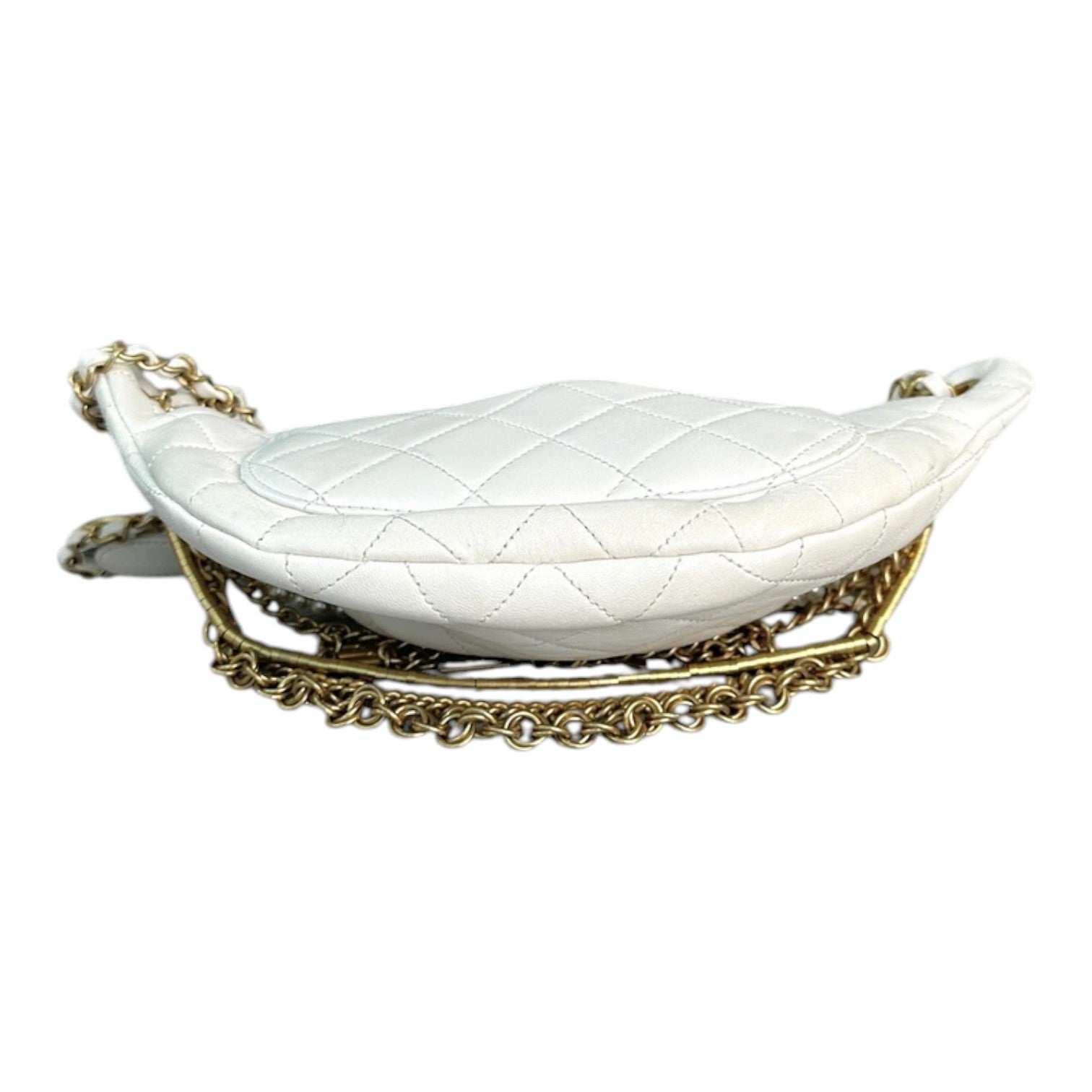 Chanel White All About Chains Waist Bag