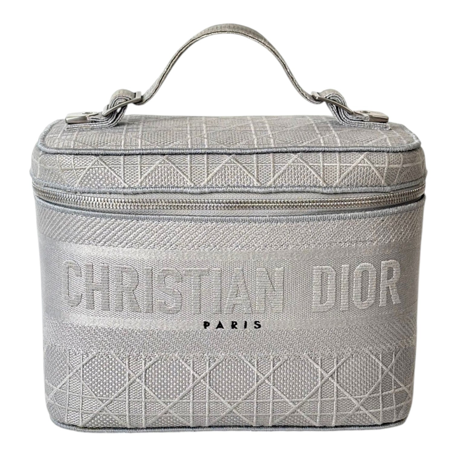 Dior Grey Canvas Vanity Case Bag