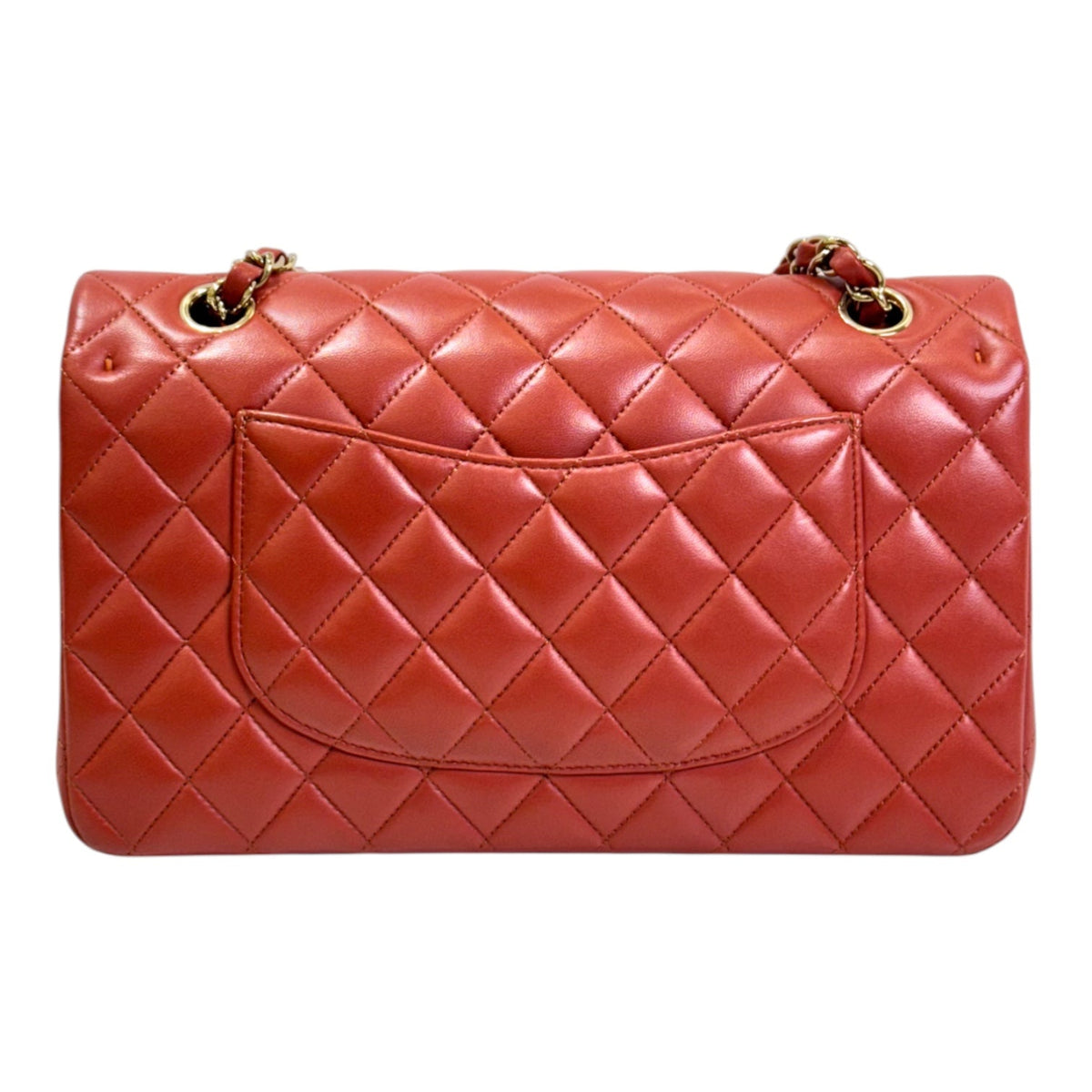 Chanel Medium Classic Flap Red Lambskin - Full Set