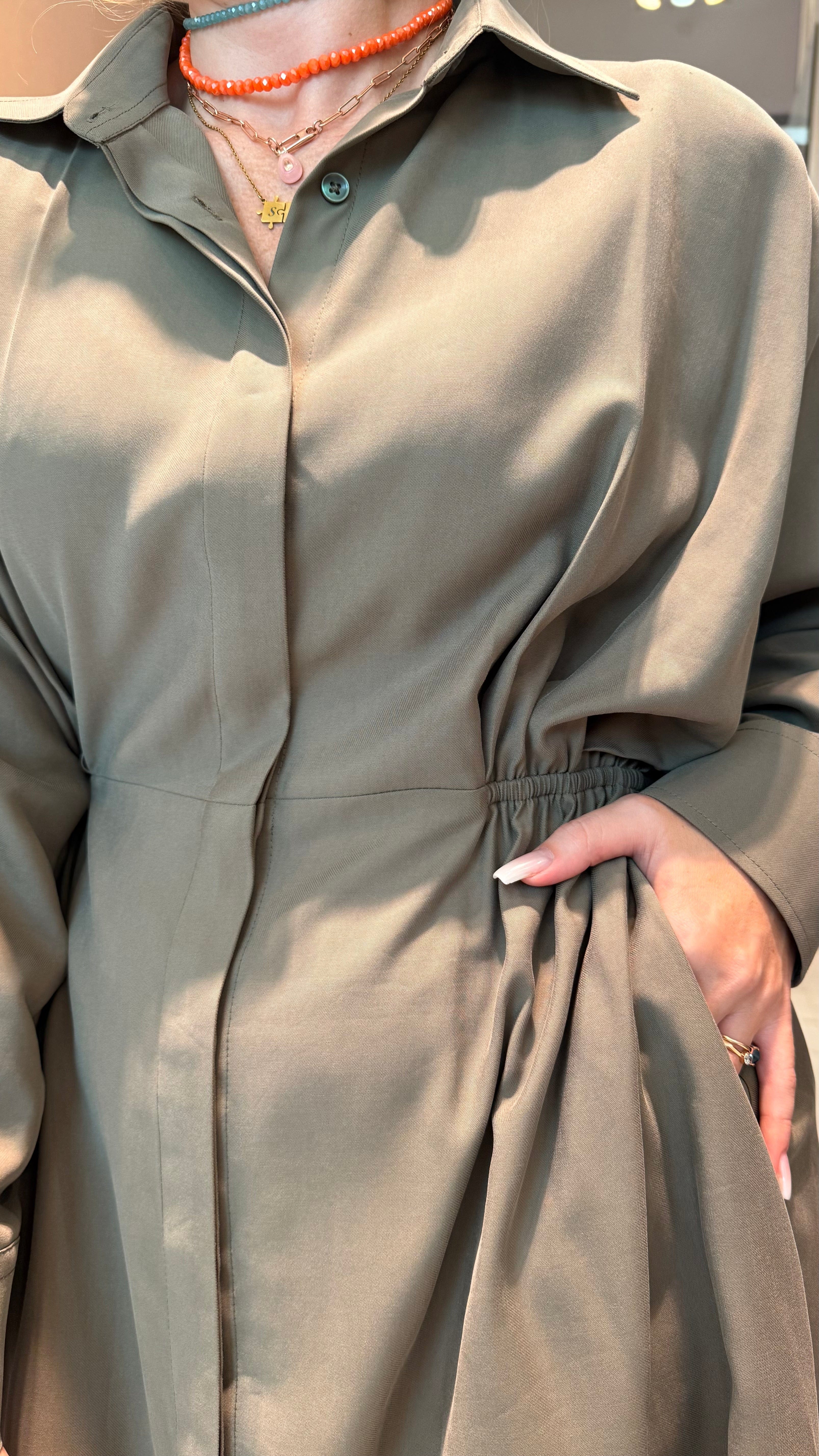 ESSENTIALS5IVE BUTTONED DOWN MAXI SHIRT DRESS (بنطلون) “LIKA”