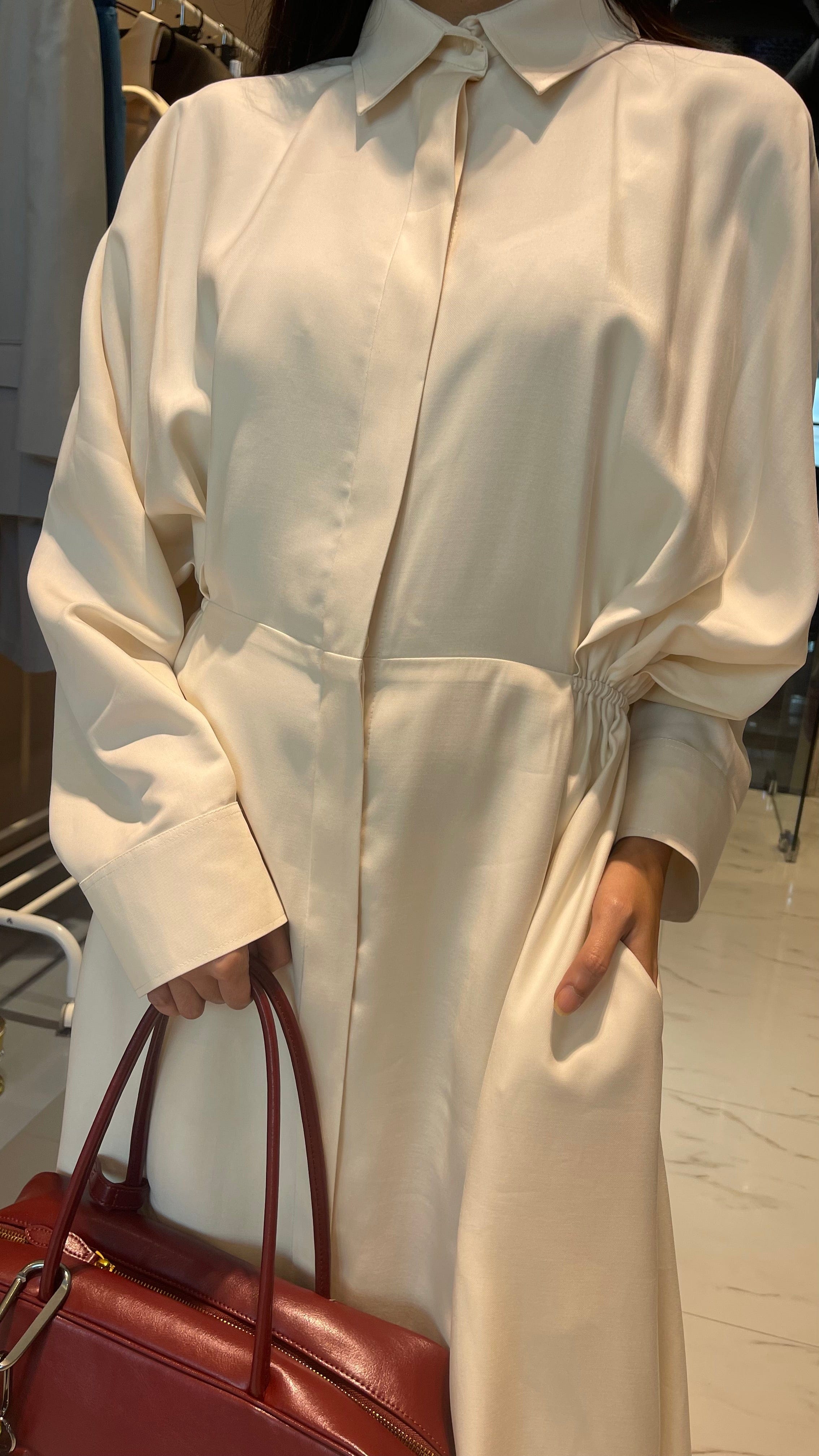ESSENTIALS5IVE BUTTONED DOWN MAXI SHIRT DRESS (بنطلون) “LIKA”
