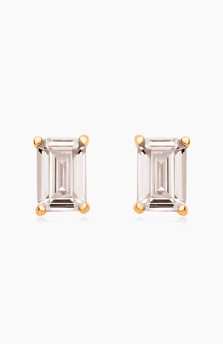 ESSENTIALS5IVE EMERALD CUT STUD EARRING (الأقراط)