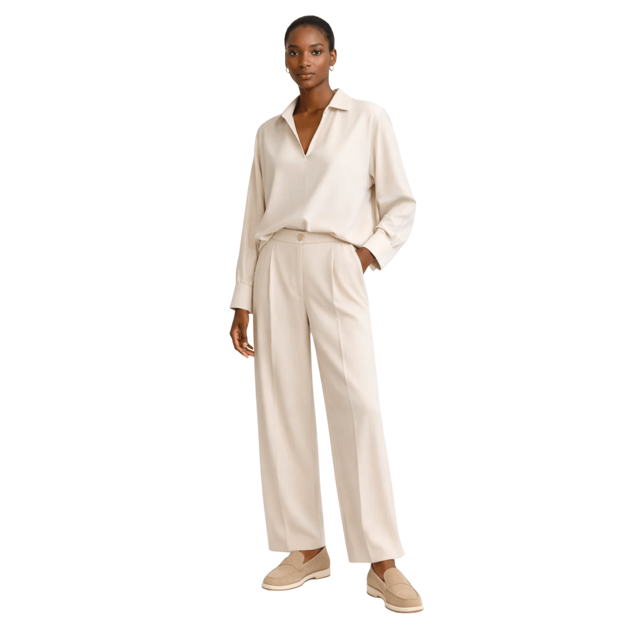 ESSENTIALS5IVE FRONT PLEATED  PANTS (بنطلون) “AIKA”