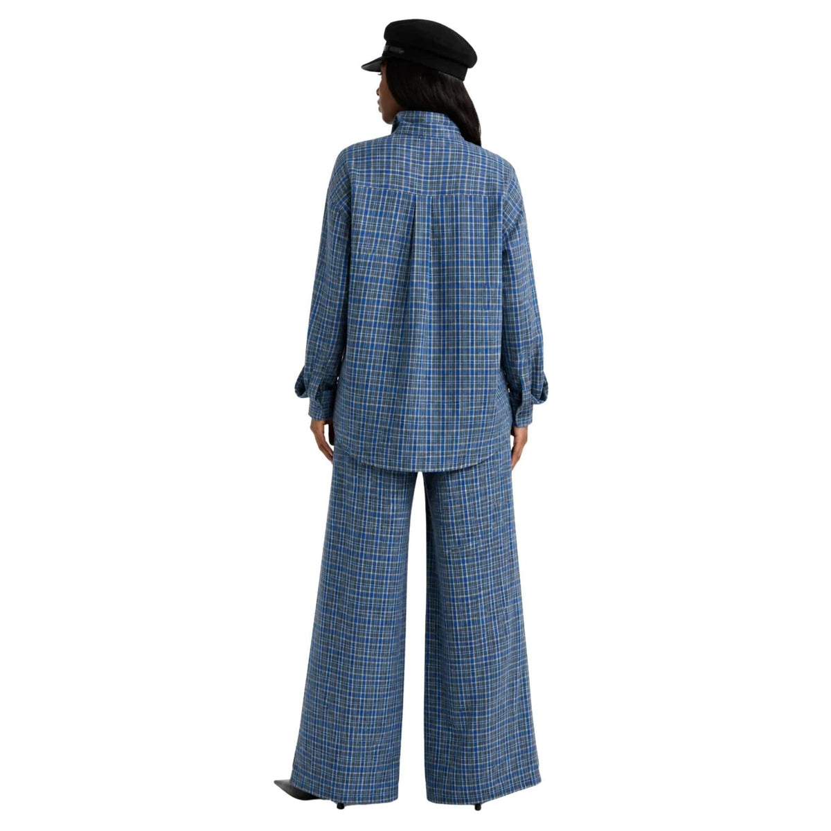 ESSENTIALS5IVE CONTRAST CHECK CO-ORD SET زوج (SHIRT & PANTS قميص وبنطلون) “JANE EYER"