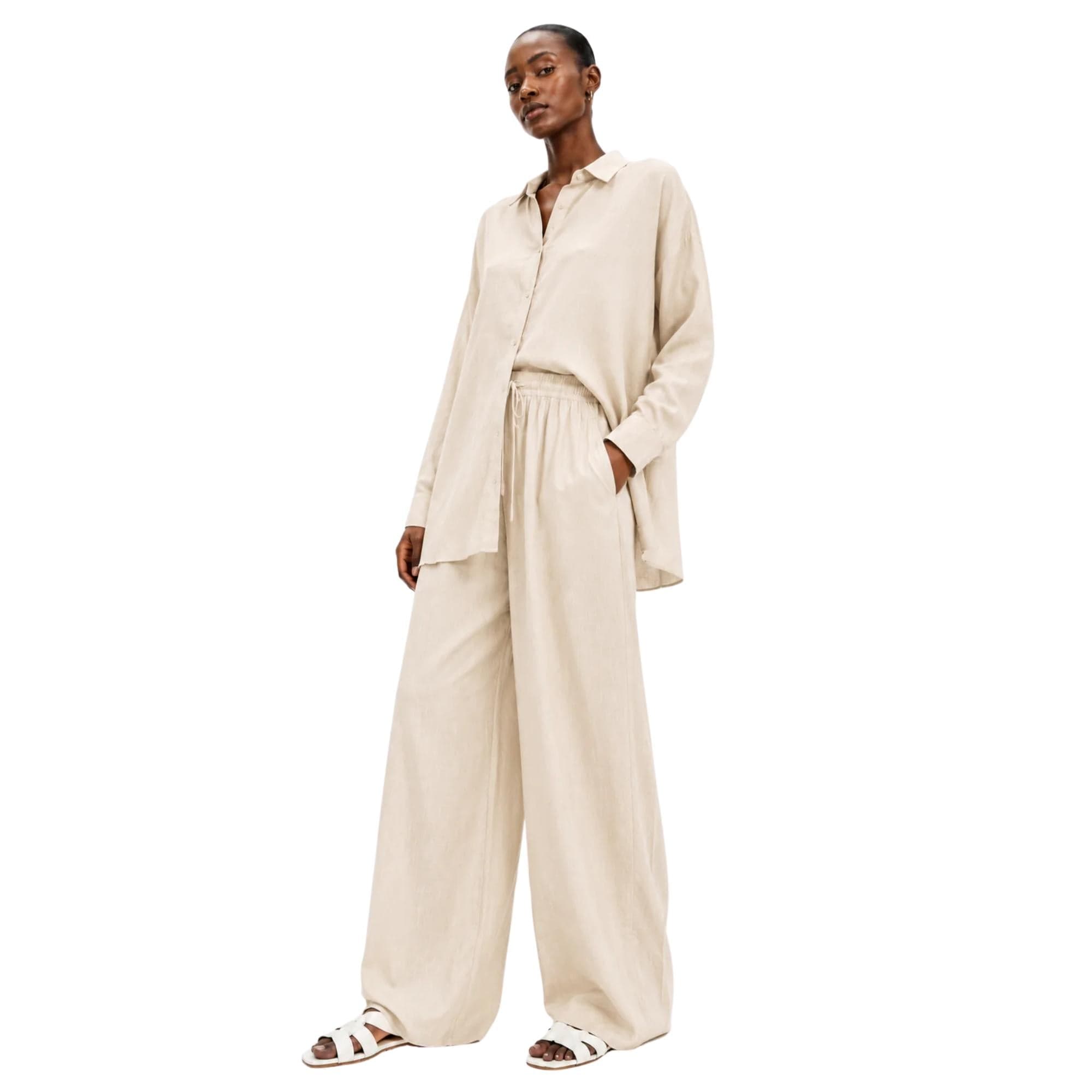 LINEN-VISCOSE 2-PIECE SET زوج (SHIRT & PANTS قميص وبنطلون) “THE SOFTY"