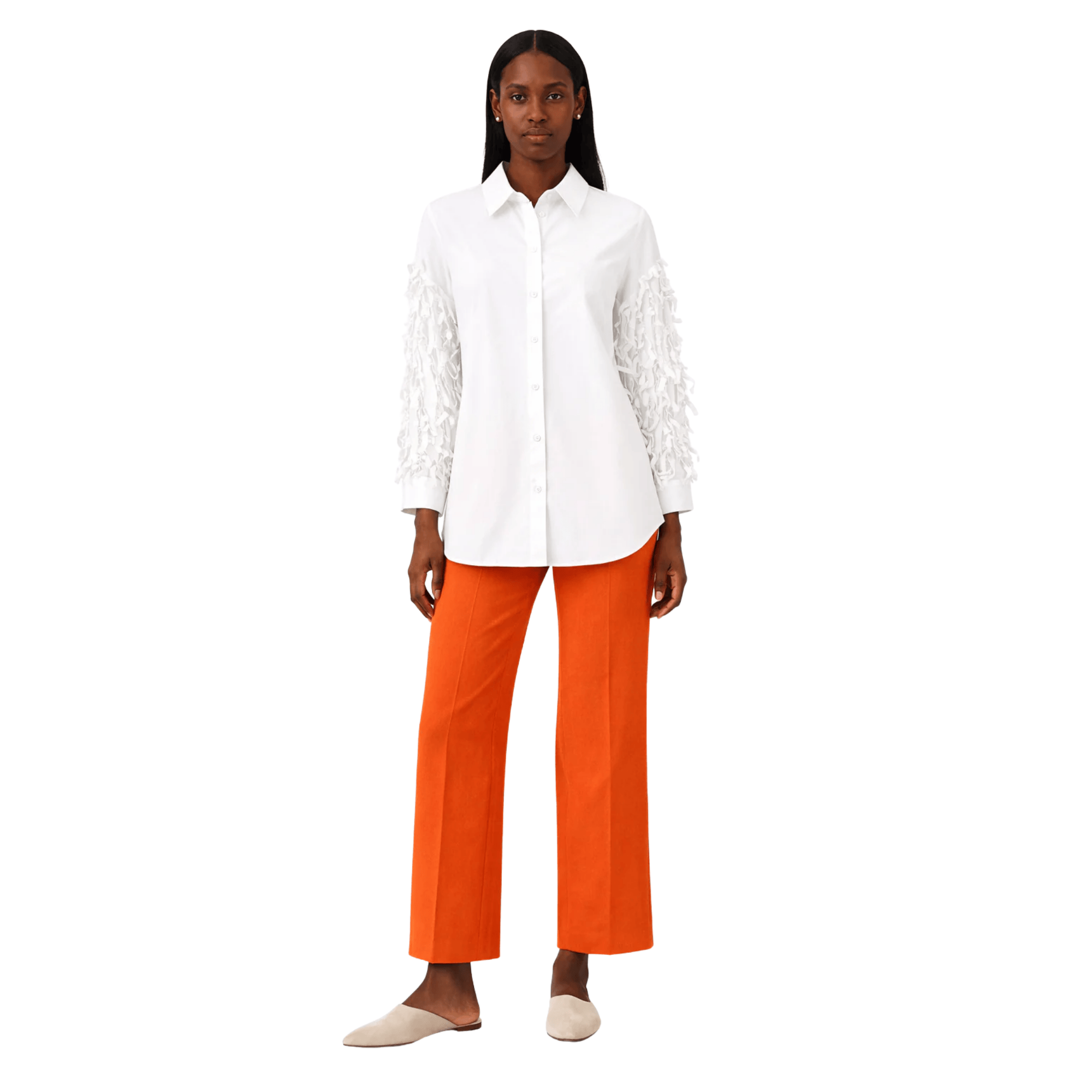 ESSENTIALS5IVE OVERSIZED SLEEVE’S FRINGE SHIRT (فستان)"NELLY"