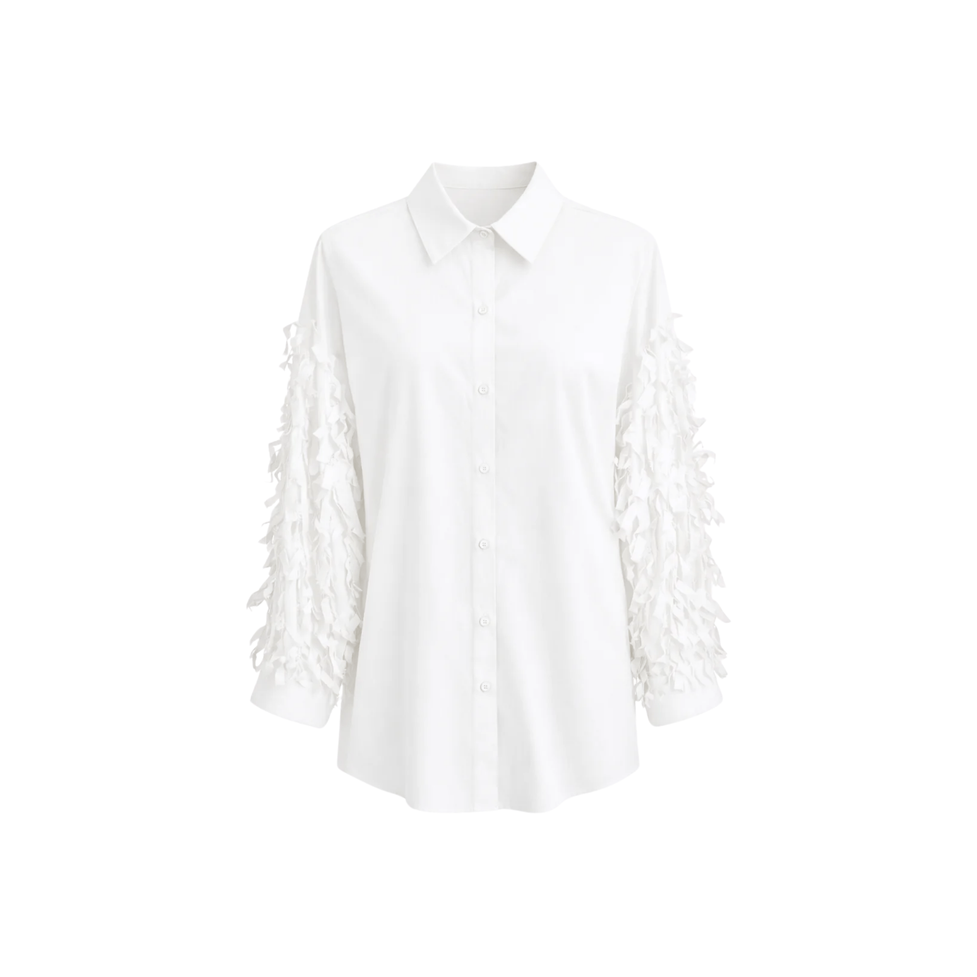 ESSENTIALS5IVE OVERSIZED SLEEVE’S FRINGE SHIRT (فستان)"NELLY"