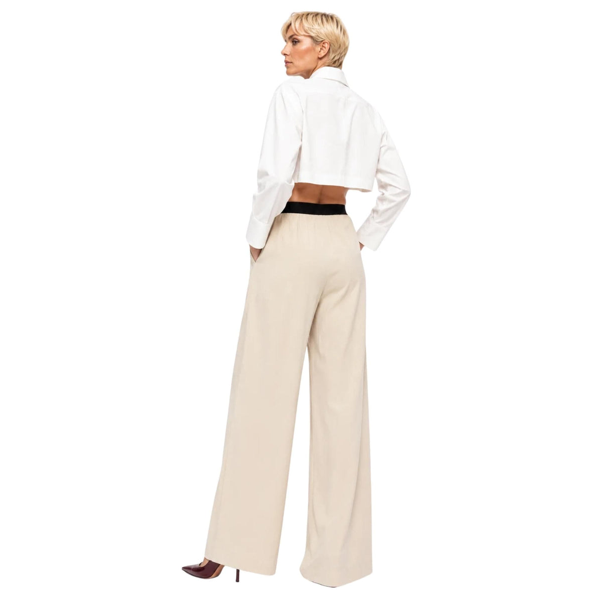 ELASTICATED FRONT PLEATED TROUSERS بنطلون “PION”