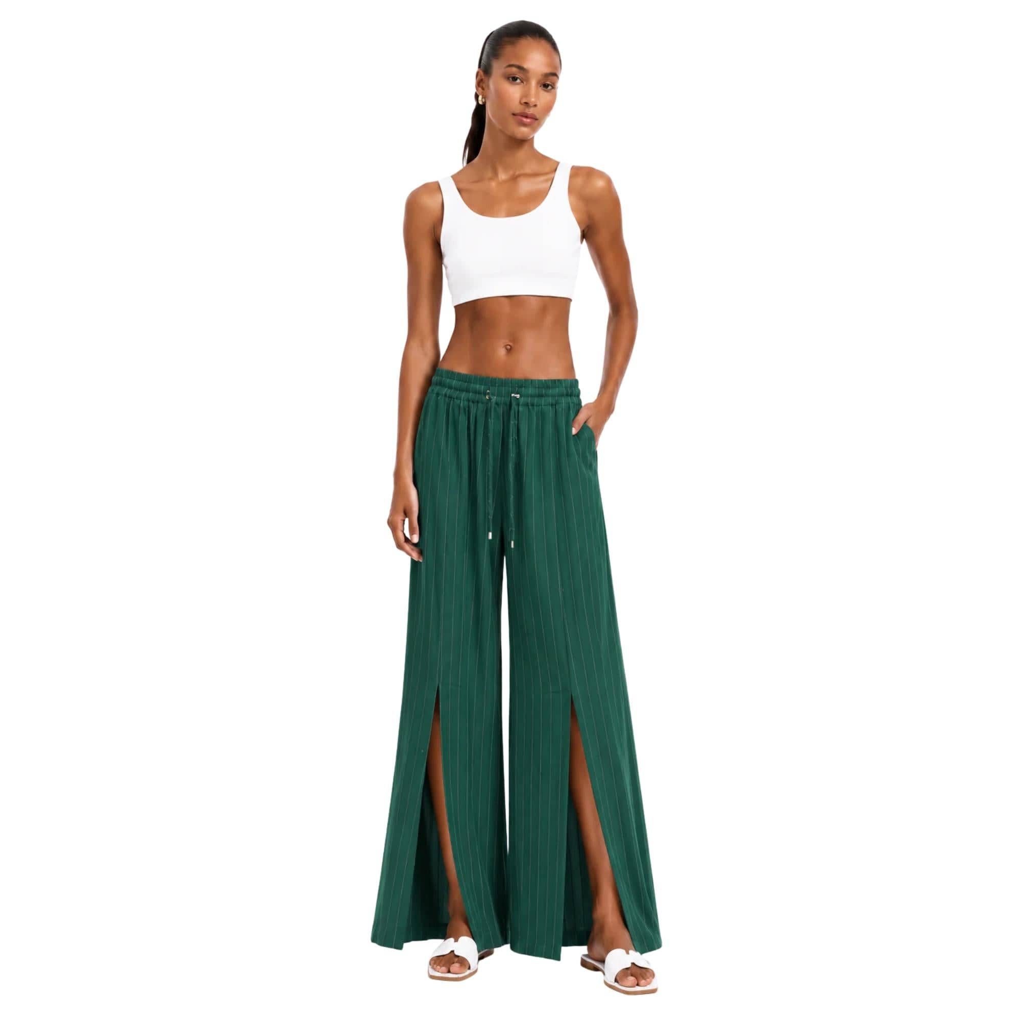 STRIPED FRONT PLEATED PALAZZO TROUSERS بنطلون “KAMELIA”
