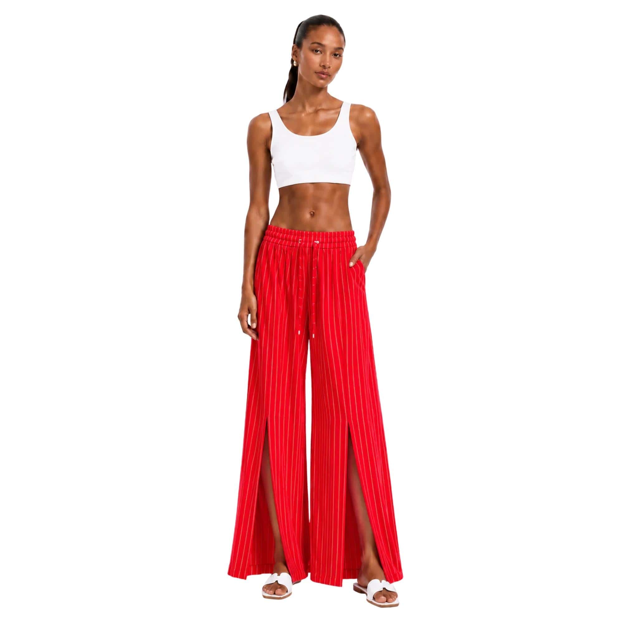 STRIPED FRONT PLEATED PALAZZO TROUSERS بنطلون “KAMELIA”