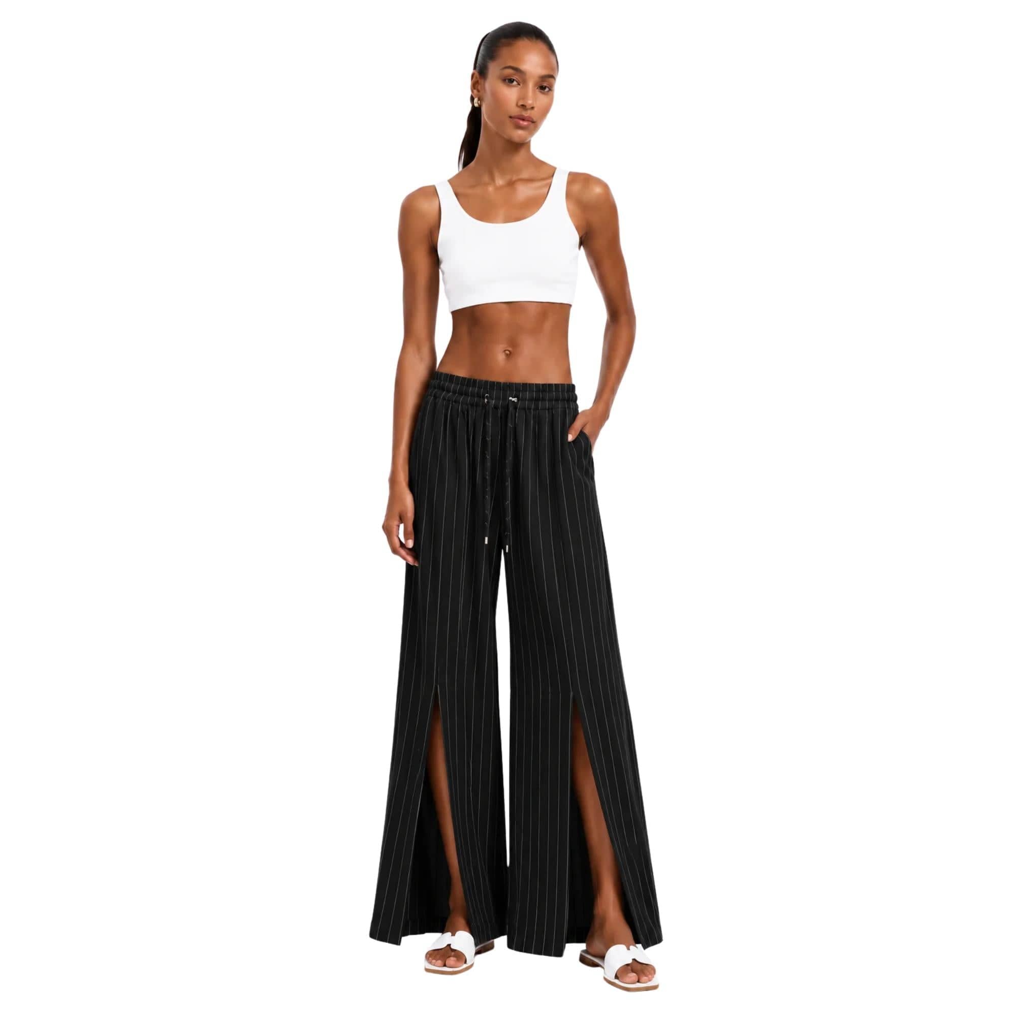 STRIPED FRONT PLEATED PALAZZO TROUSERS بنطلون “KAMELIA”