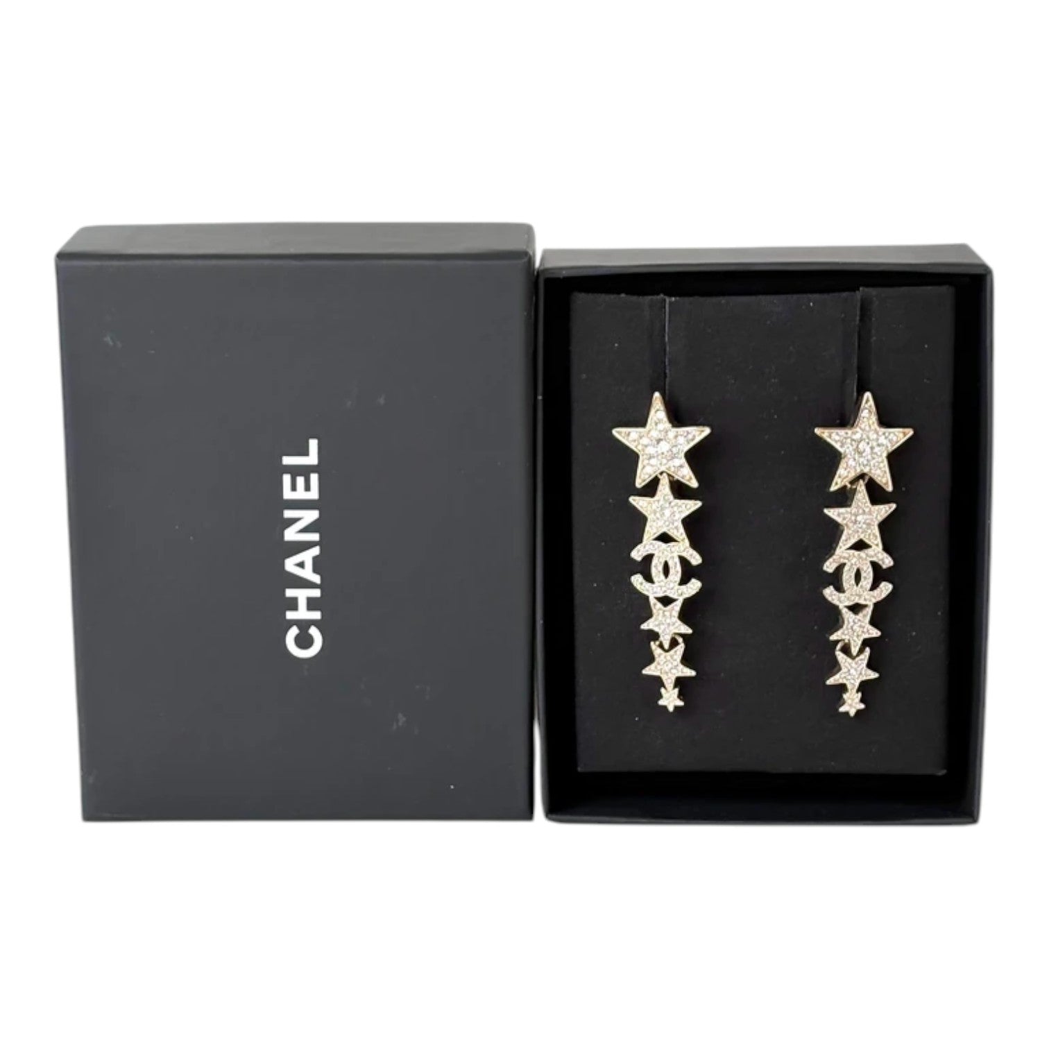 Chanel CC Crystal Graduated Star Earring 23C
