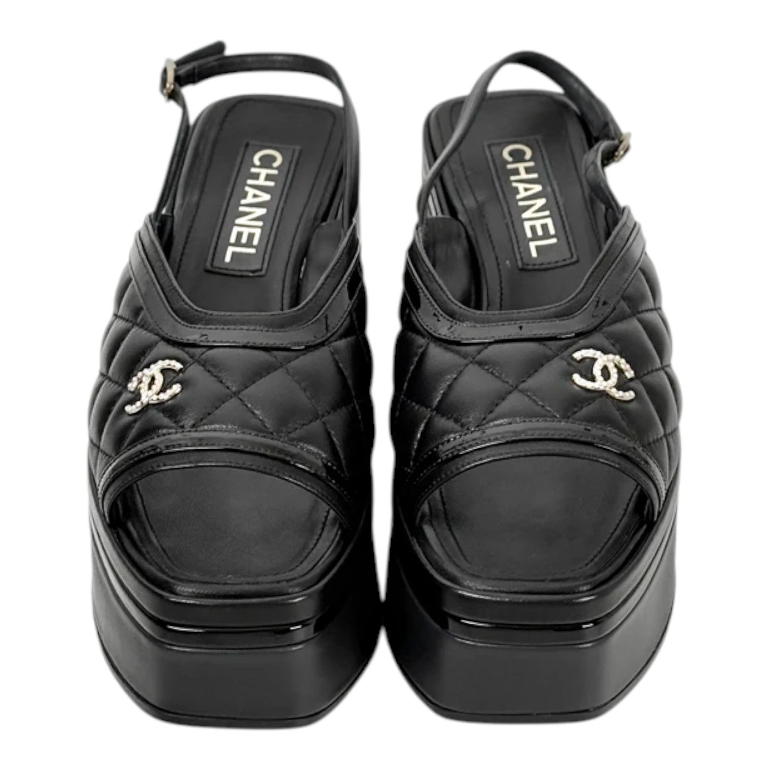 Chanel 23A Quilted Platform Shoes - Size 38