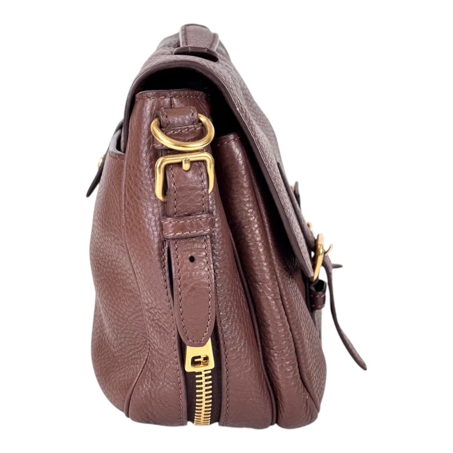 Prada Brown Leather Handbag with Strap
