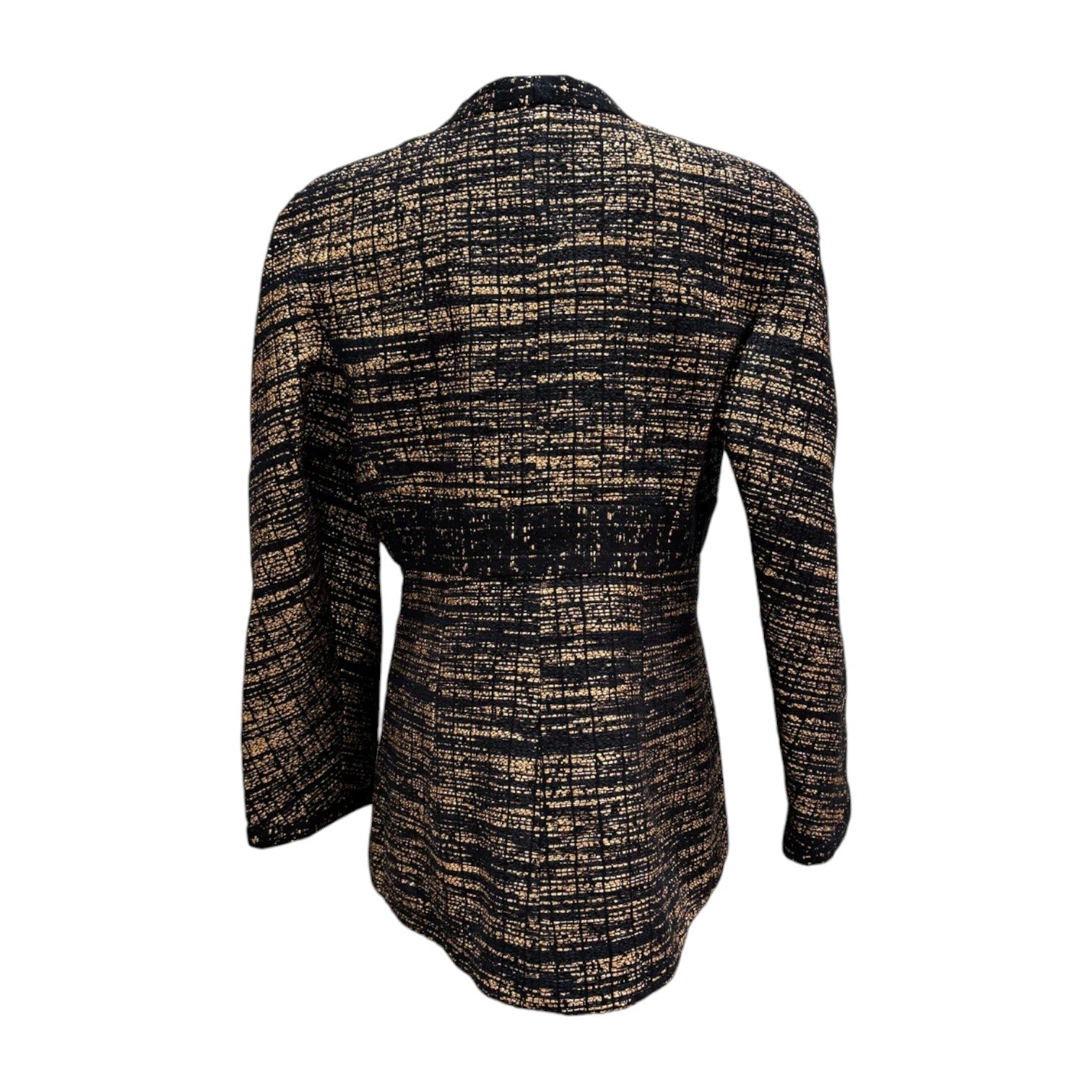 Chanel Gold & Black Two Tone Tweed 19A Jacket - Size 42
