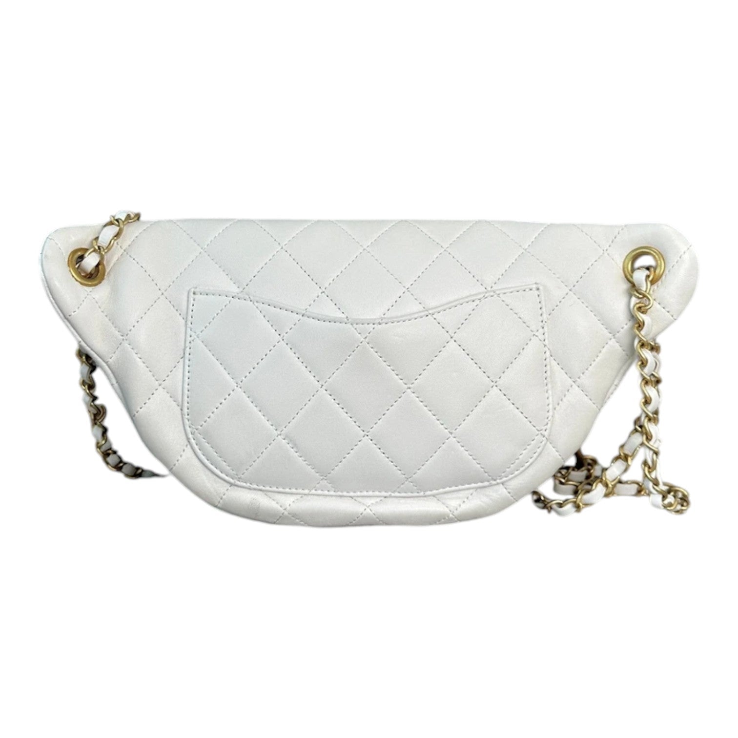 Chanel White All About Chains Waist Bag