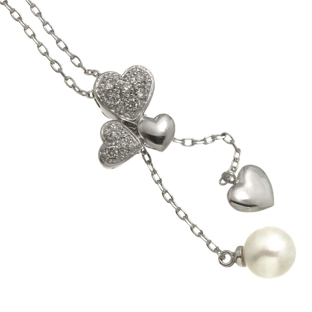 VENDOME Akoya Pearl 5.6mm Diamond Necklace 18K WG 750 902964242