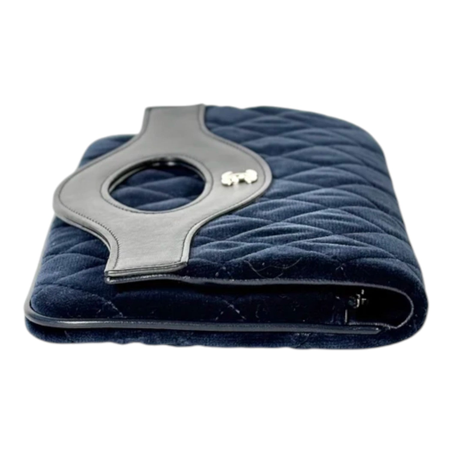 Chanel 31 Navy Velvet Clutch Bag