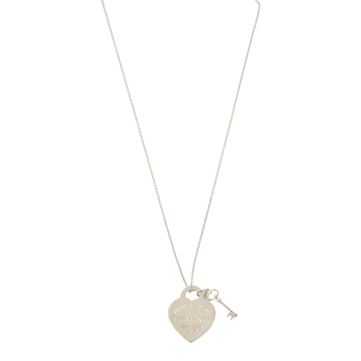 Tiffany & Co Heart Tag Key Stirling Silver Necklace