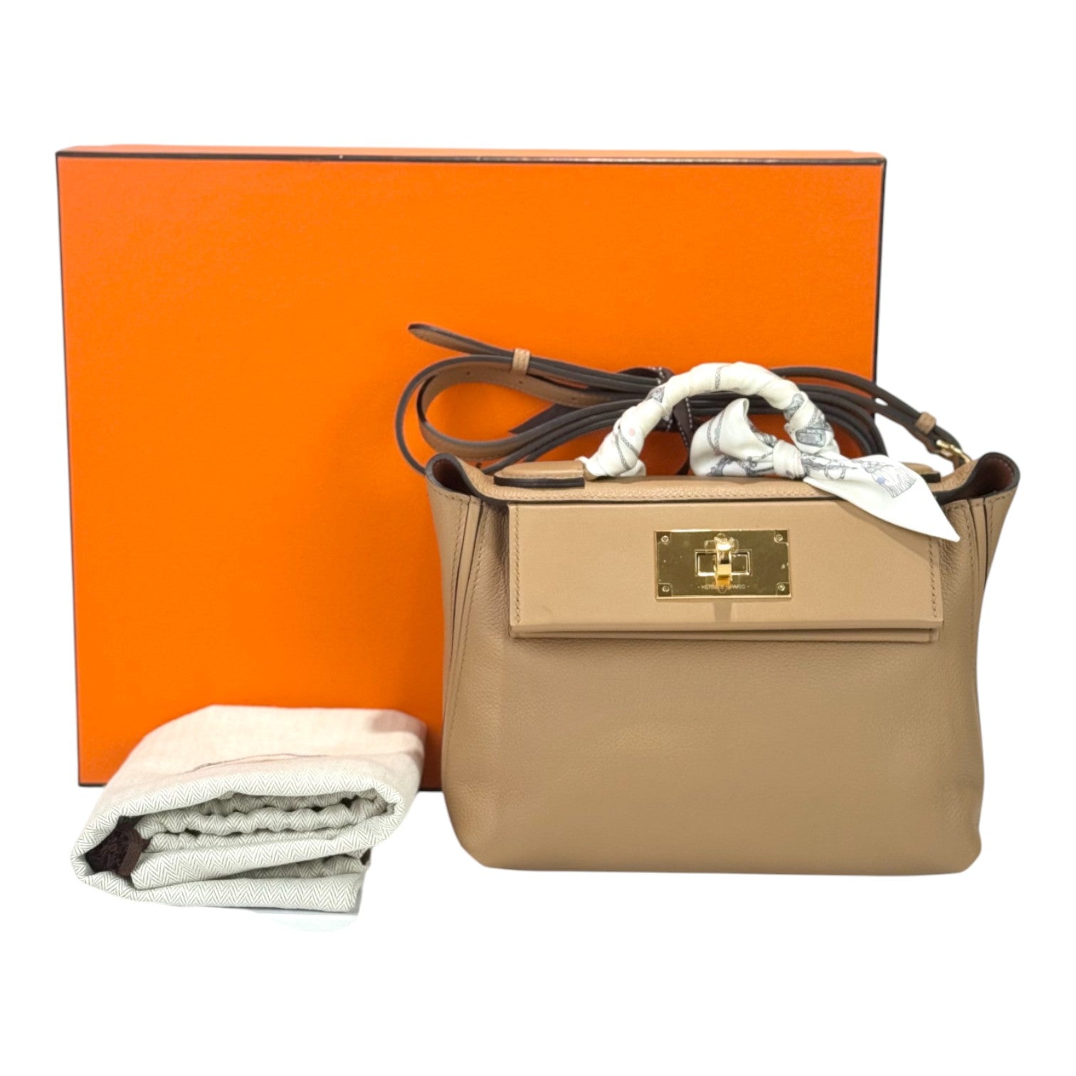 Hermes 2424 Mini Bag Chai  - Full Set