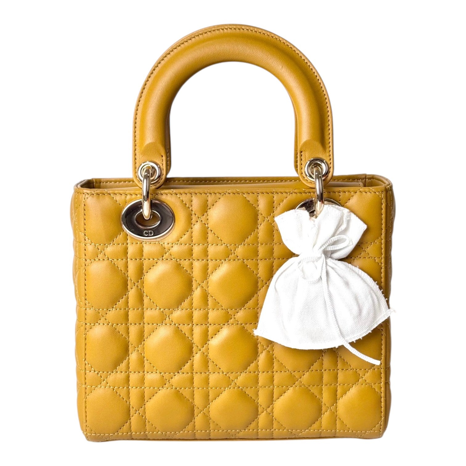 Dior Yellow Small Lady Dior Bag