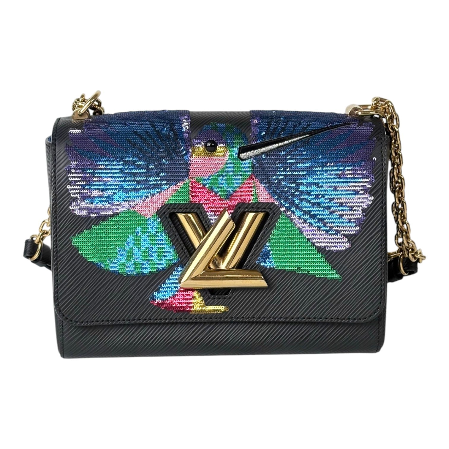 Louis Vuitton Black Twist MM 23cm Bag with Sequins