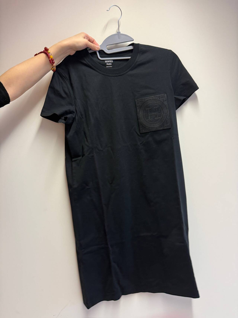 Hermès Pocket T-Shirt Dress - Black