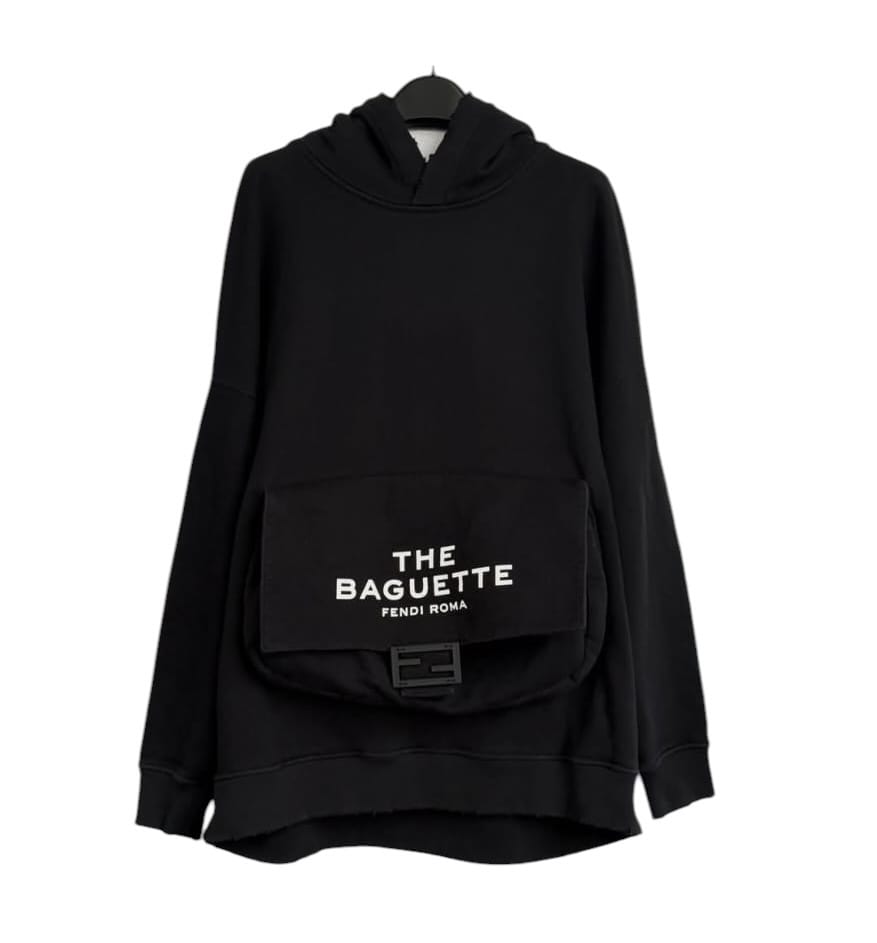 Fendi Fendi Baguette Jersey Sweatshirt Black Sz S SYCYA127