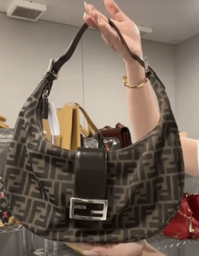 FENDI FENDI Canvas × Leather Brown Zucca One Shoulder Bag B0705BPYV2