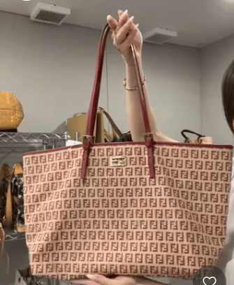 Fendi Fendi Canvas × Leather Red × Beige Zucchino Tote B0708YE825