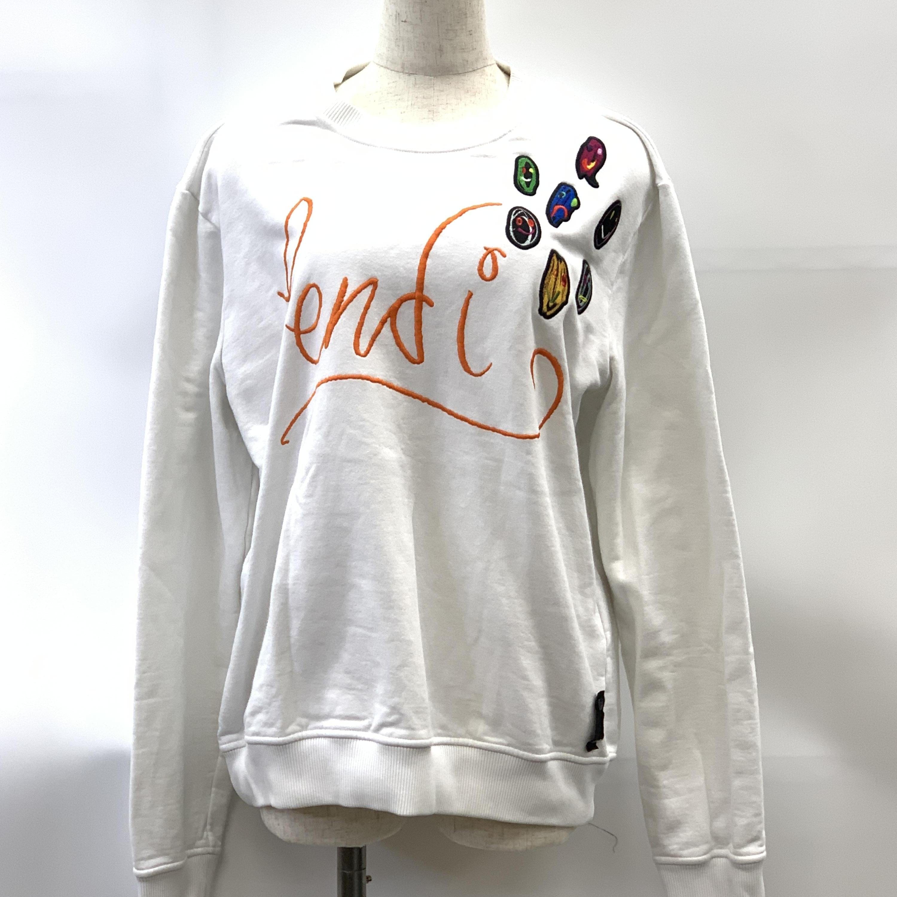 Fendi Fendi White Graphic Print Sweatshirt With Tags C323689
