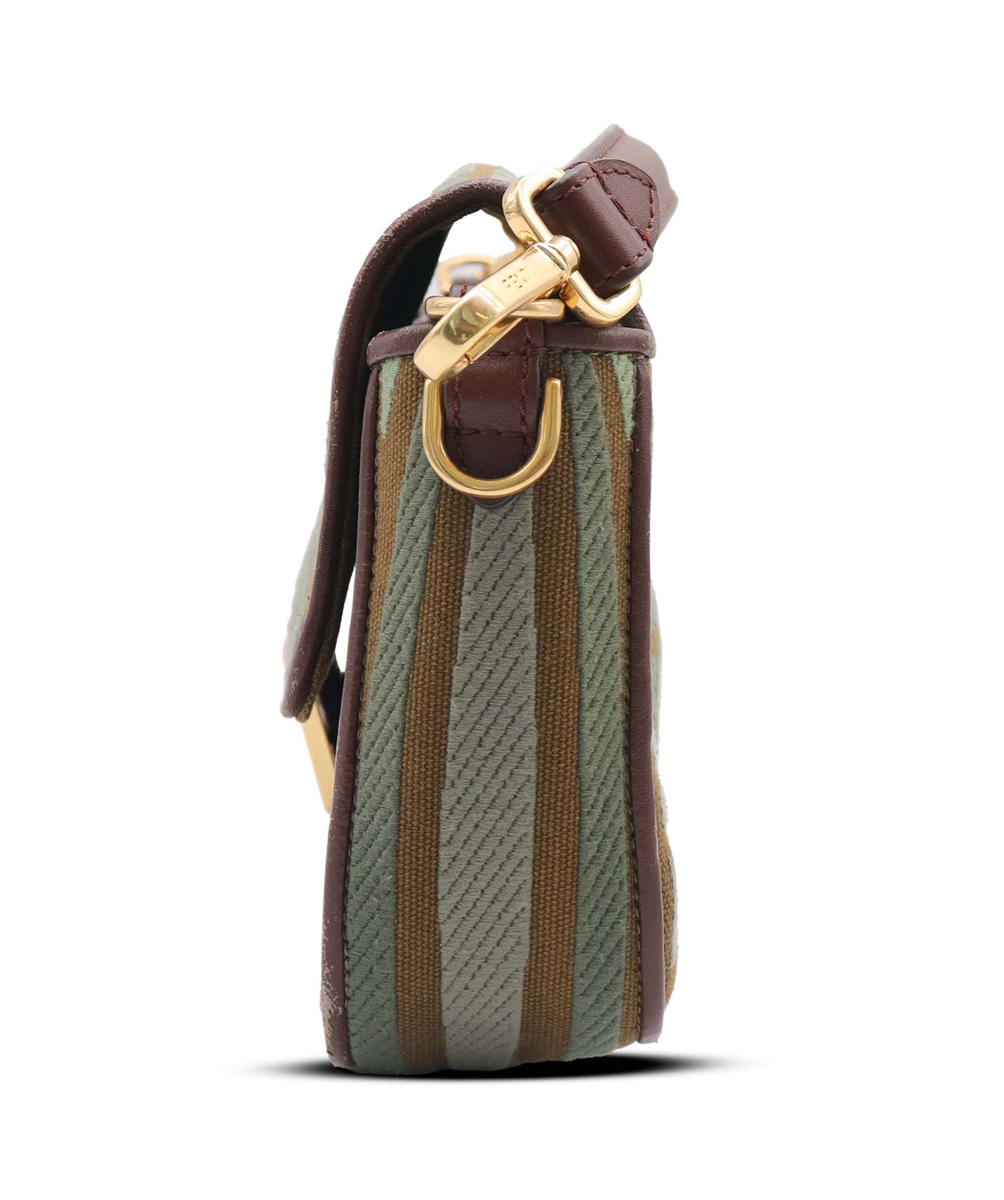 Fendi FENDI BICOLOR BAGUETTE BAG GREEN/BROWN  ASC7283