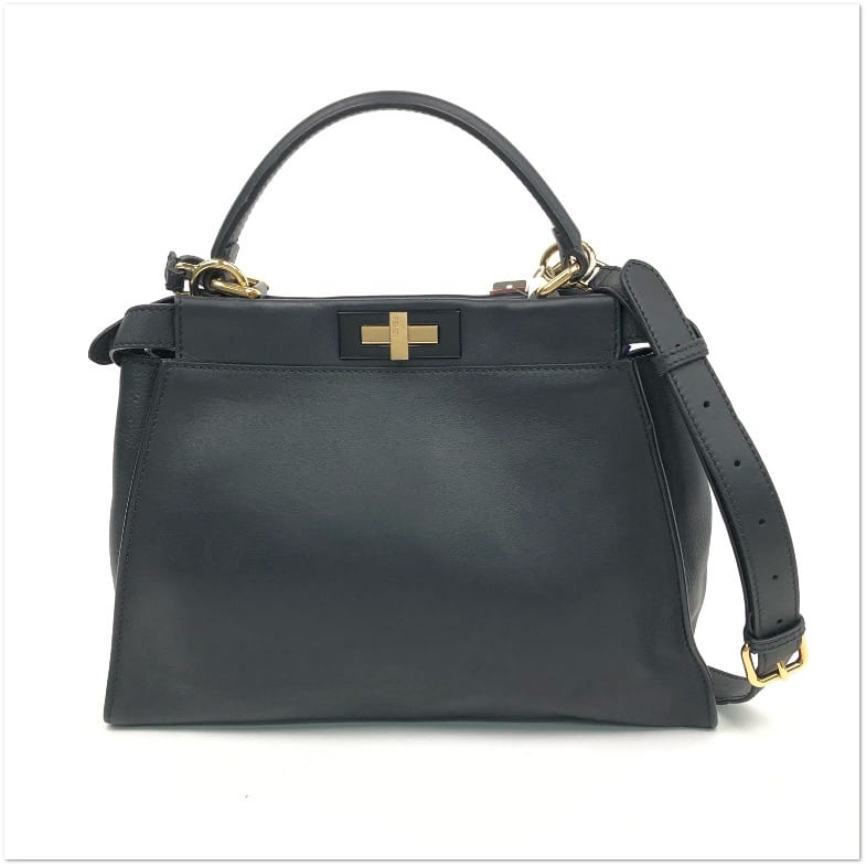 FENDI Fendi Black Smooth Leather Medium Peekaboo Icon Bag T25184555739
