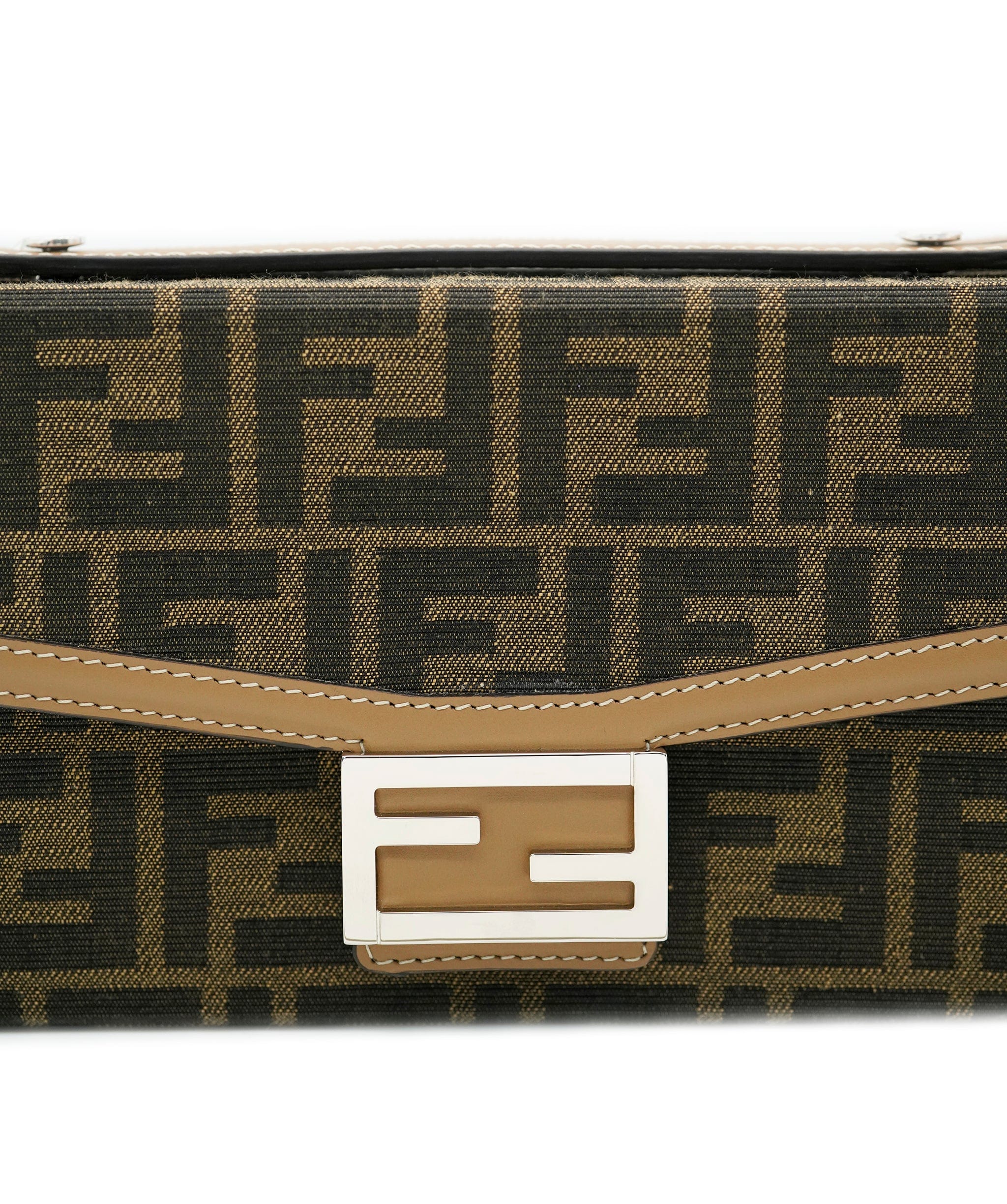 Fendi Fendi Brown Zucca Canvas Soft Trunk Baguette DXBS1484