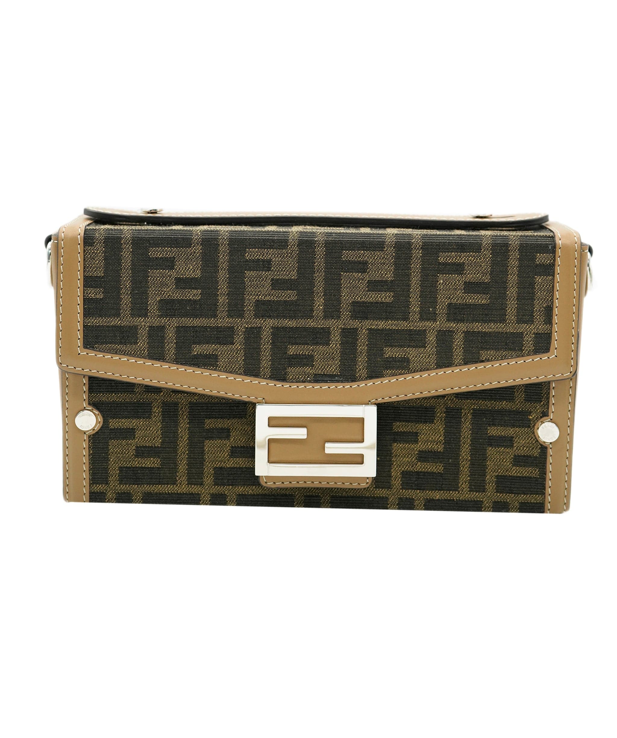 Fendi Fendi Brown Zucca Canvas Soft Trunk Baguette DXBS1484