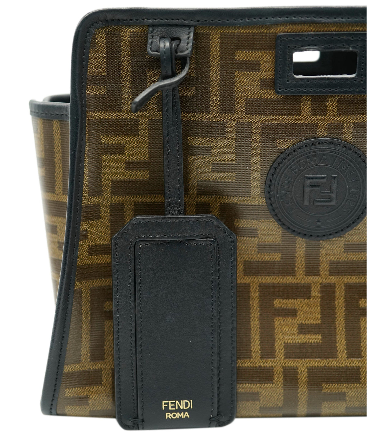 Fendi Fendi Brown Zucca Coated Canvas 1947 Peekaboo Defender Cover ALL0957