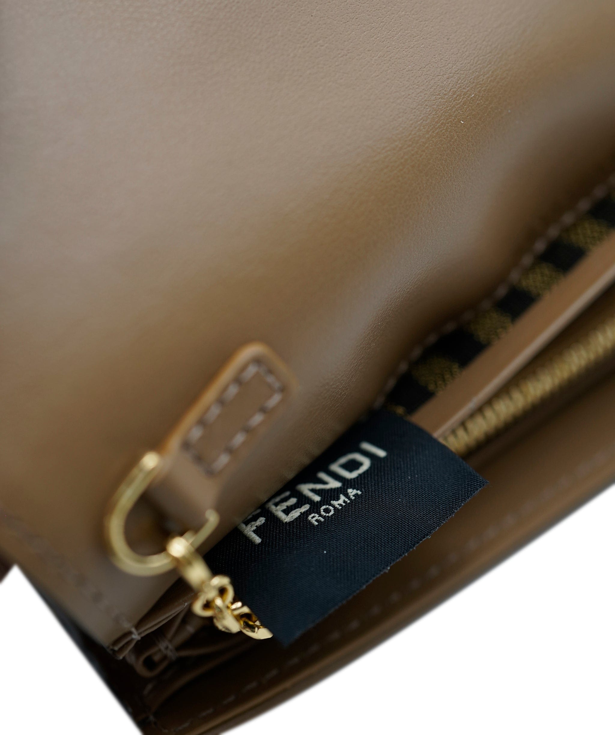 Fendi Fendi Brown Zucca Continental Chain Wallet ASC2299