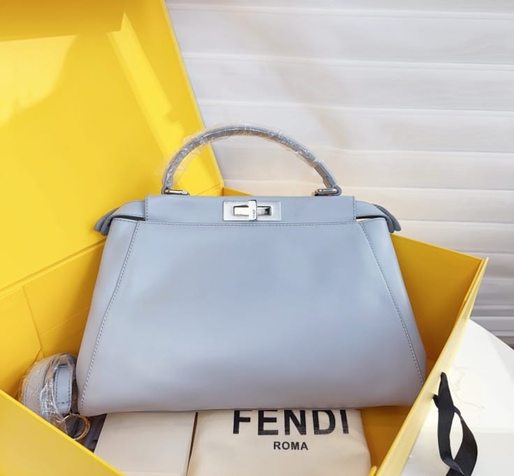Fendi Fendi Light Blue Smooth Leather Peekaboo Essential Bag C19488652355