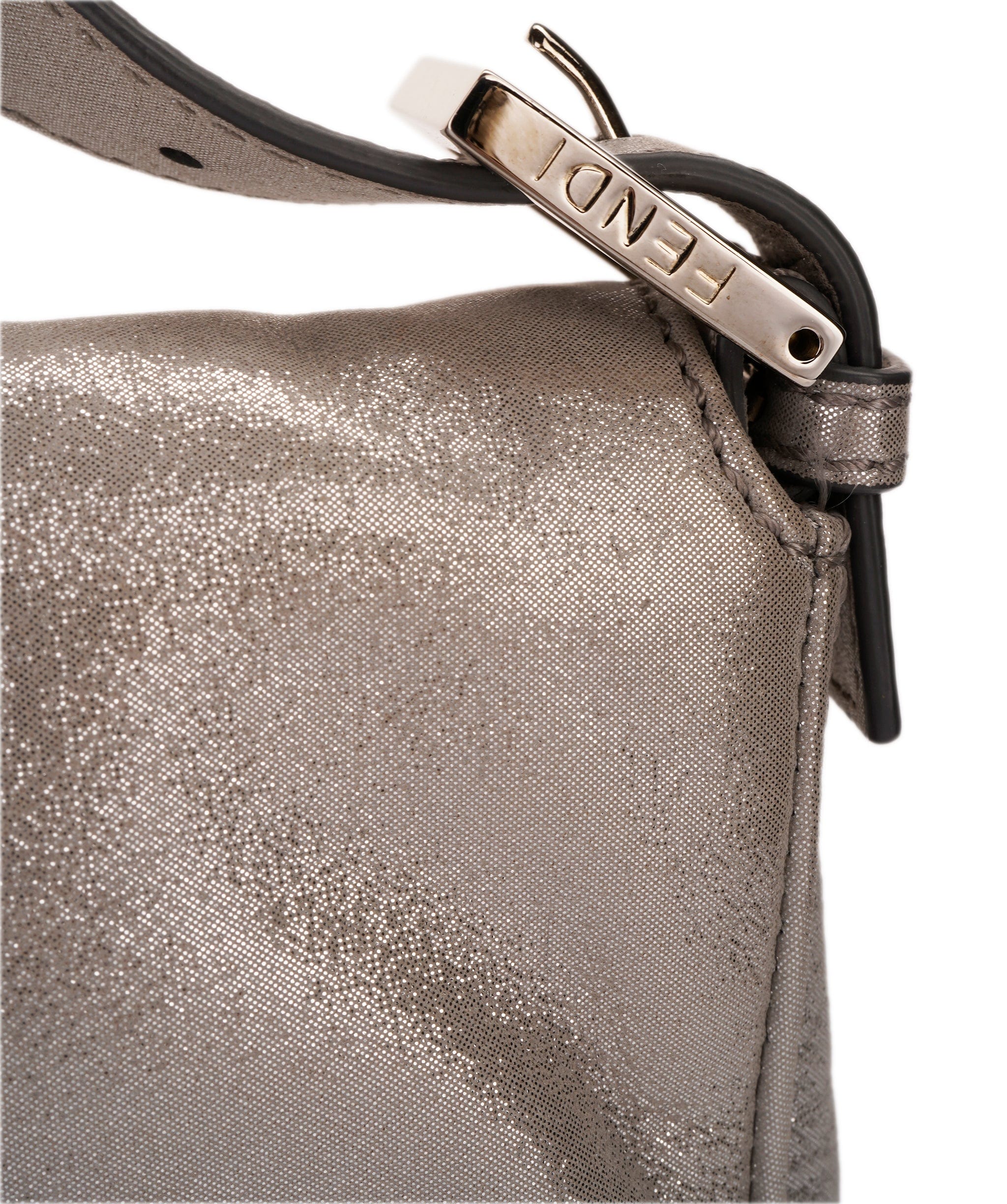 Fendi Fendi metallic silver baguette with crystal buckle  - AJC0844