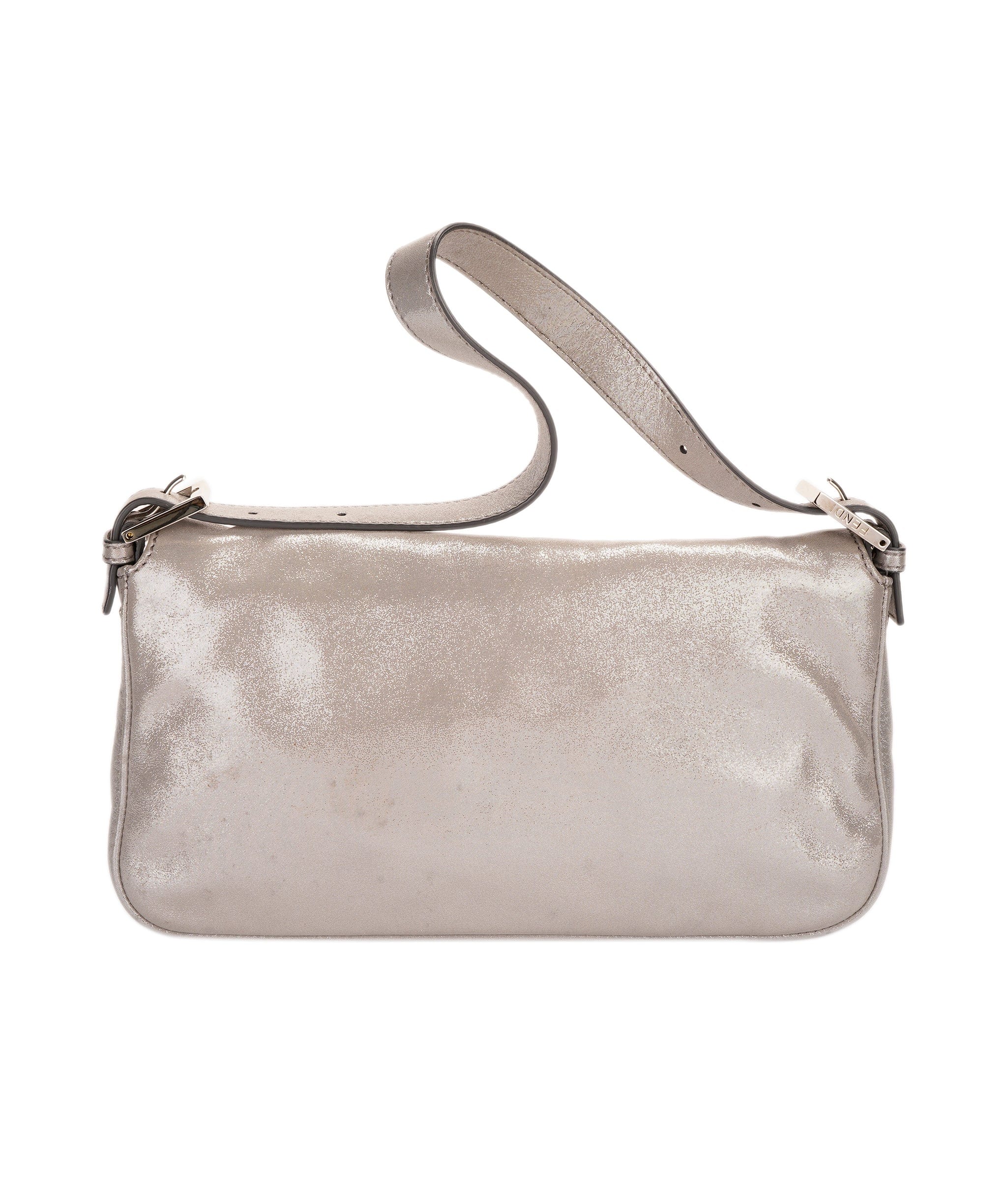 Fendi Fendi metallic silver baguette with crystal buckle  - AJC0844