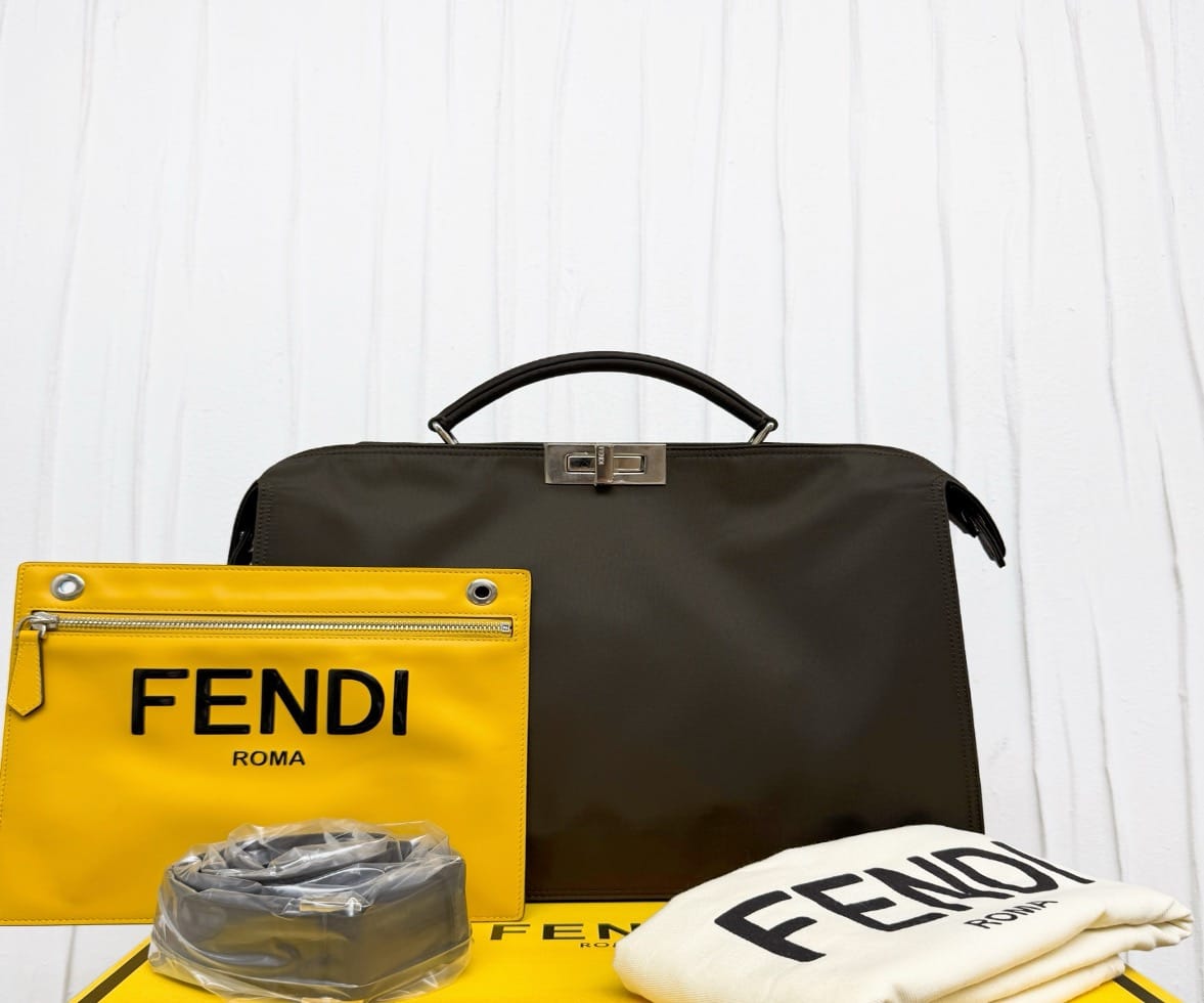 Fendi FENDI Military Green Nylon Peekaboo 38 22898416