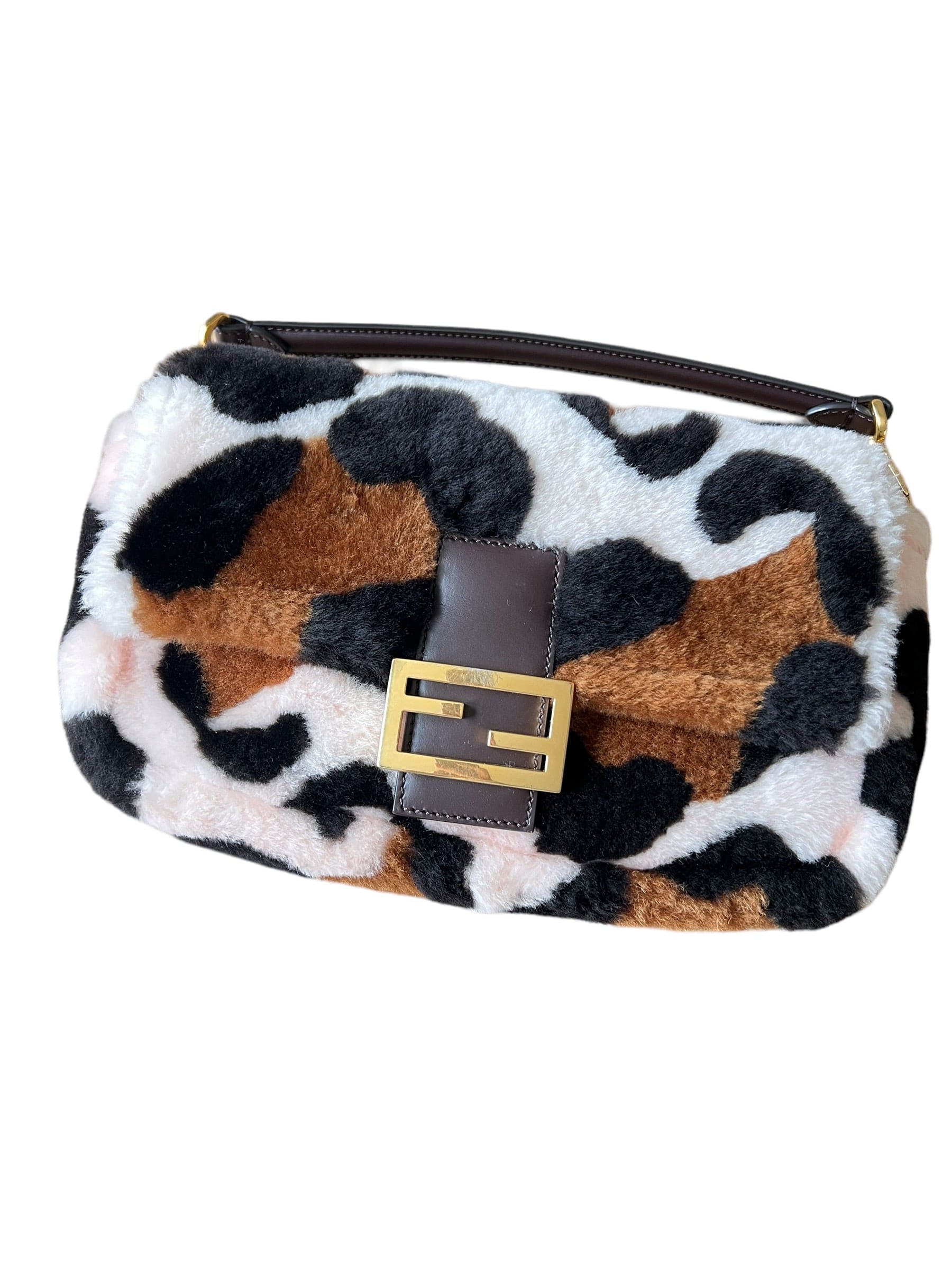 Fendi Fendi Shearling Leopard Baguette Bag UKL1417