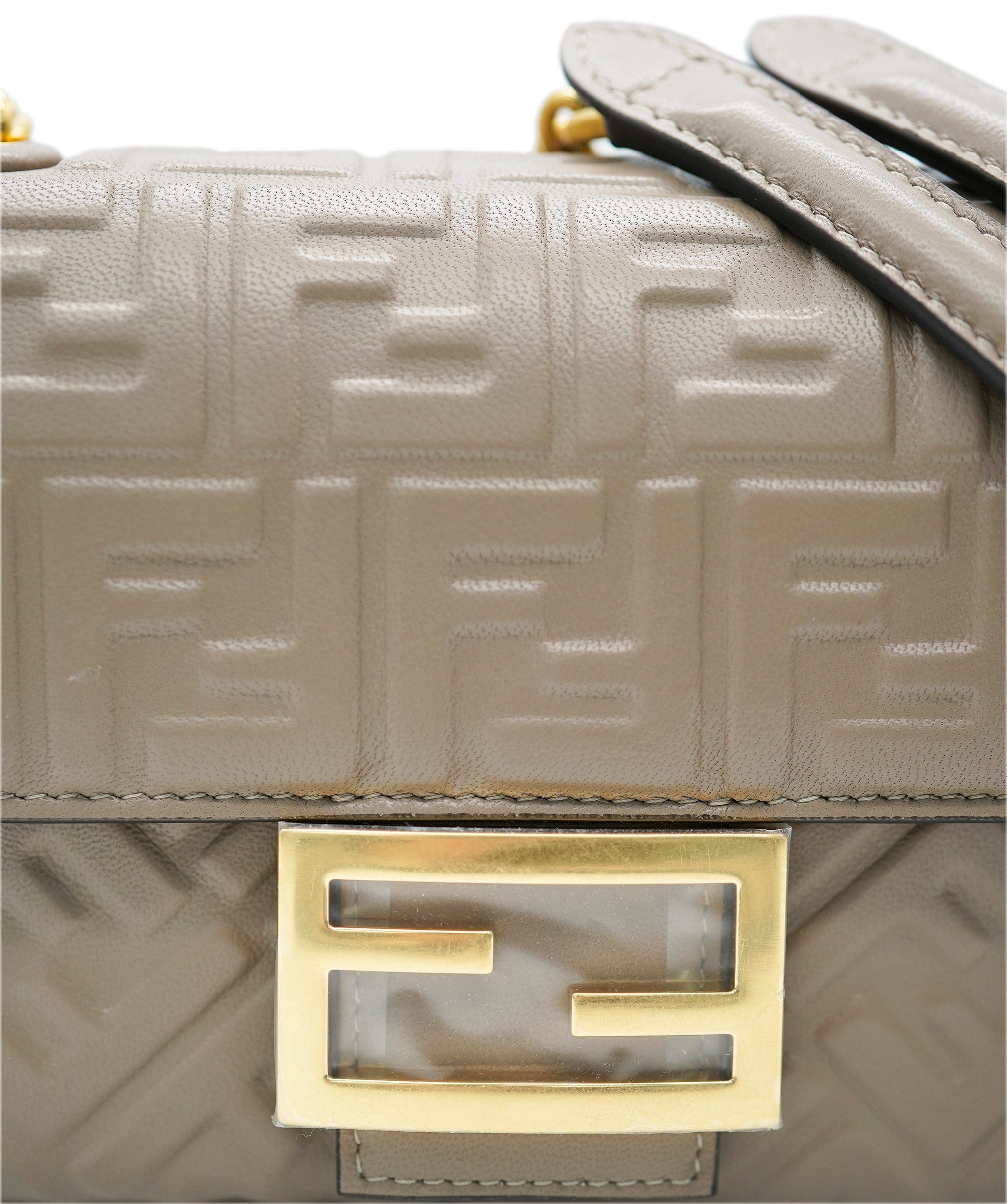 Fendi Fendi Taupe FF Baguette Crossbody Bag  ALC1603