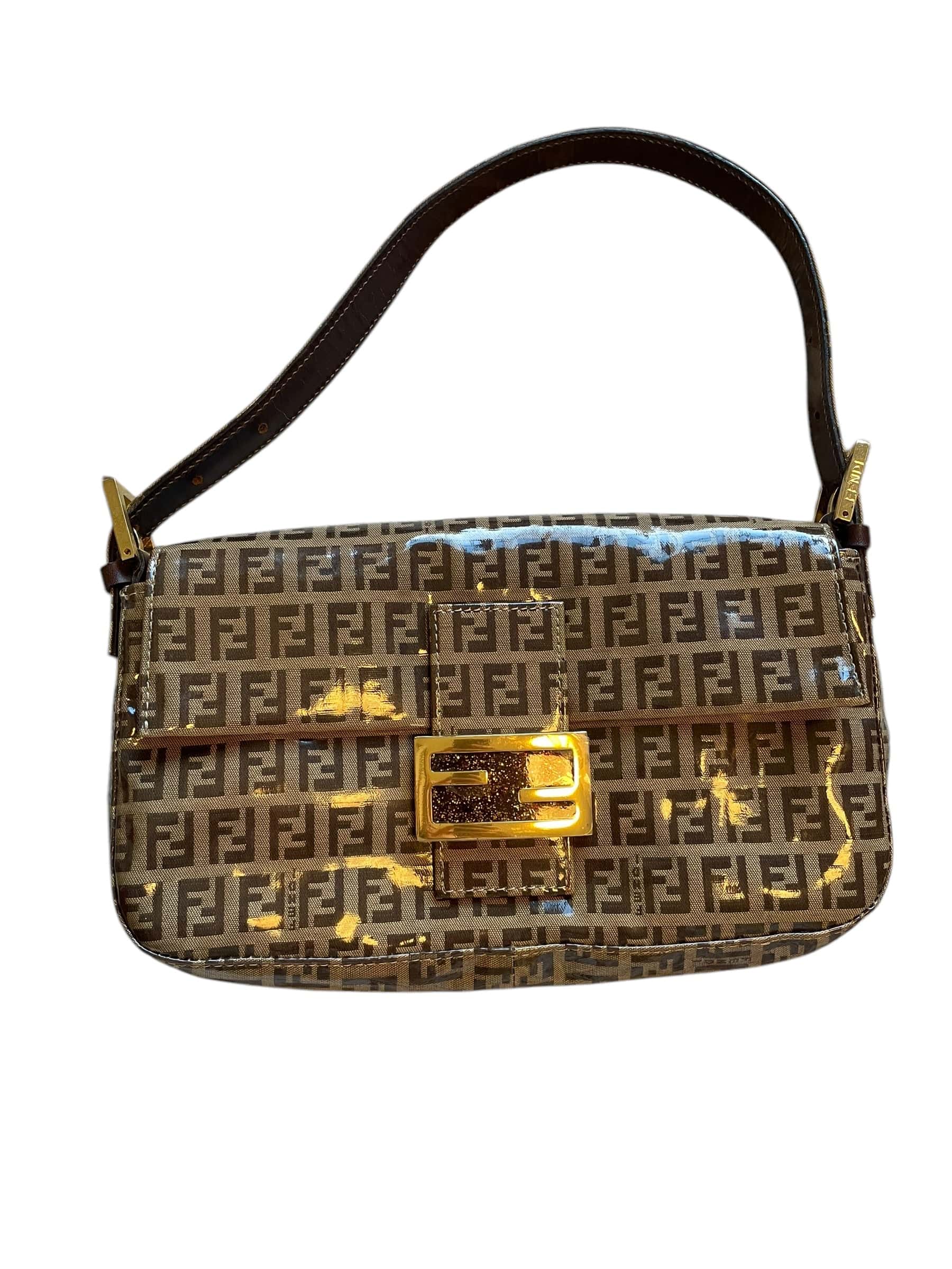 Fendi Fendi Zucchini Brown Patent VIntage Baguette DXBK0453