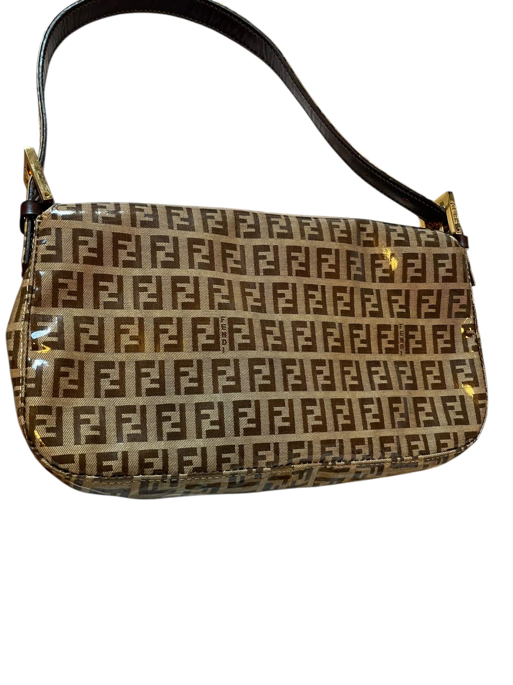 Fendi Fendi Zucchini Brown Patent VIntage Baguette DXBK0453