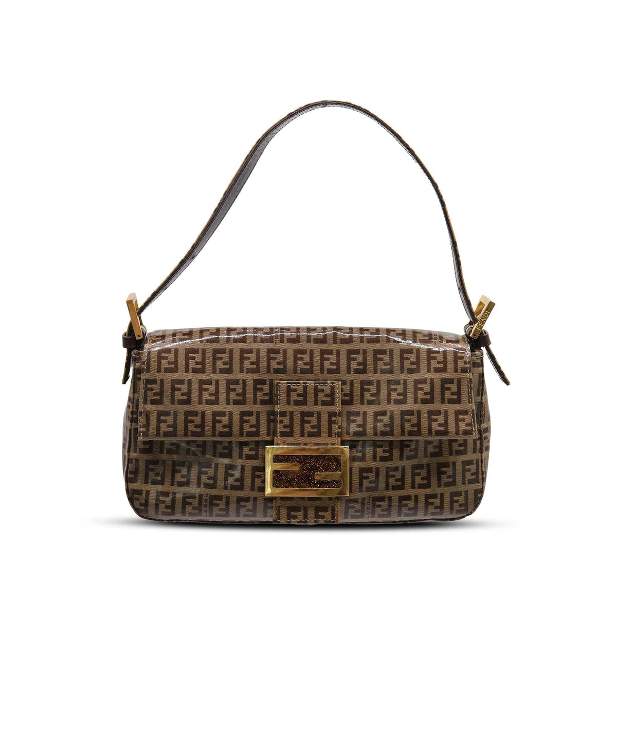 Fendi Fendi Zucchini Brown Patent VIntage Baguette DXBK0453